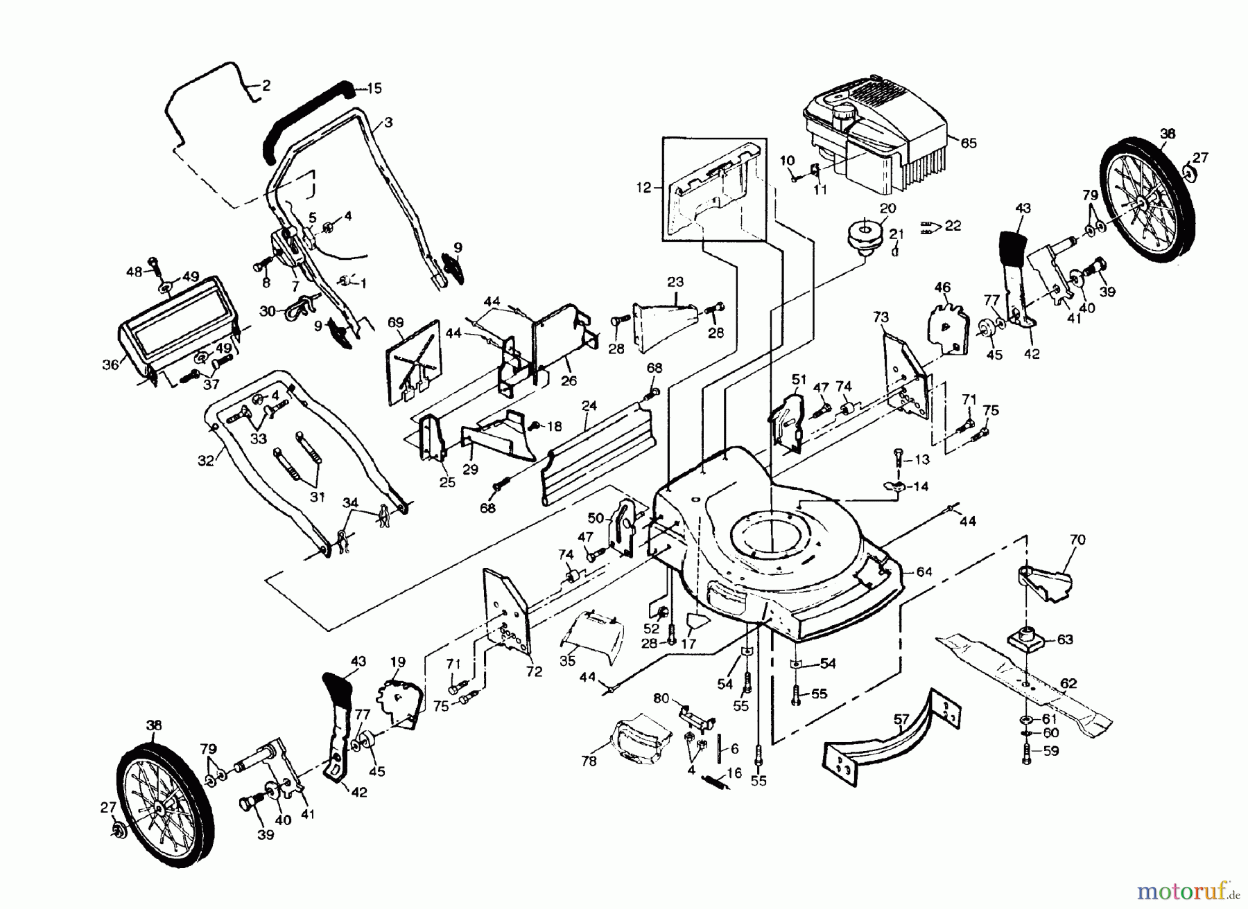 Husqvarna Rasenmäher 56 HS (954077201A) - Husqvarna Walk-Behind Mower (1995-10 & After) General Assembly