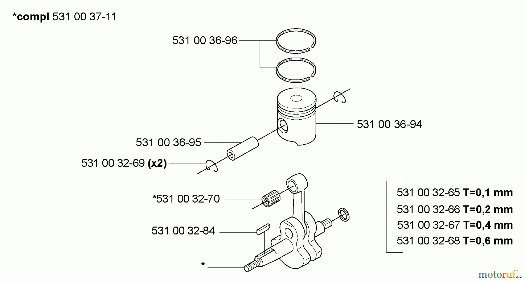 Husqvarna Bläser / Sauger / Häcksler / Mulchgeräte 155 BT - Husqvarna Backpack Blower (2005-08 & After) Piston / Crankshaft