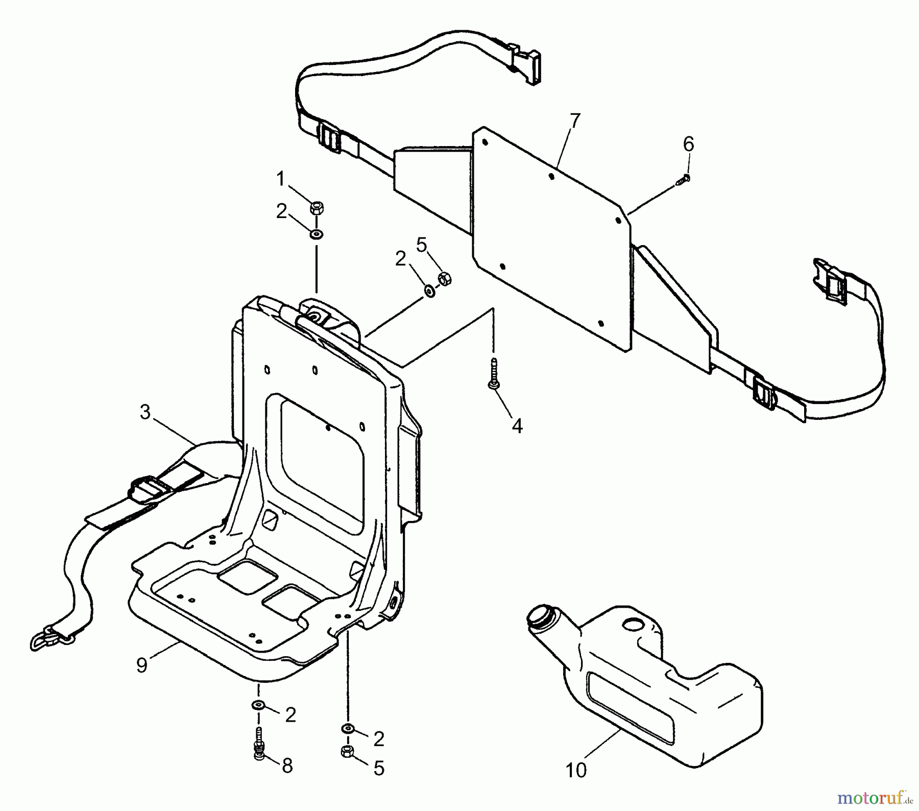  Husqvarna Bläser / Sauger / Häcksler / Mulchgeräte 165 BT - Husqvarna Backpack Blower (2001-06 & After) Backpack Frame / Fuel Tank