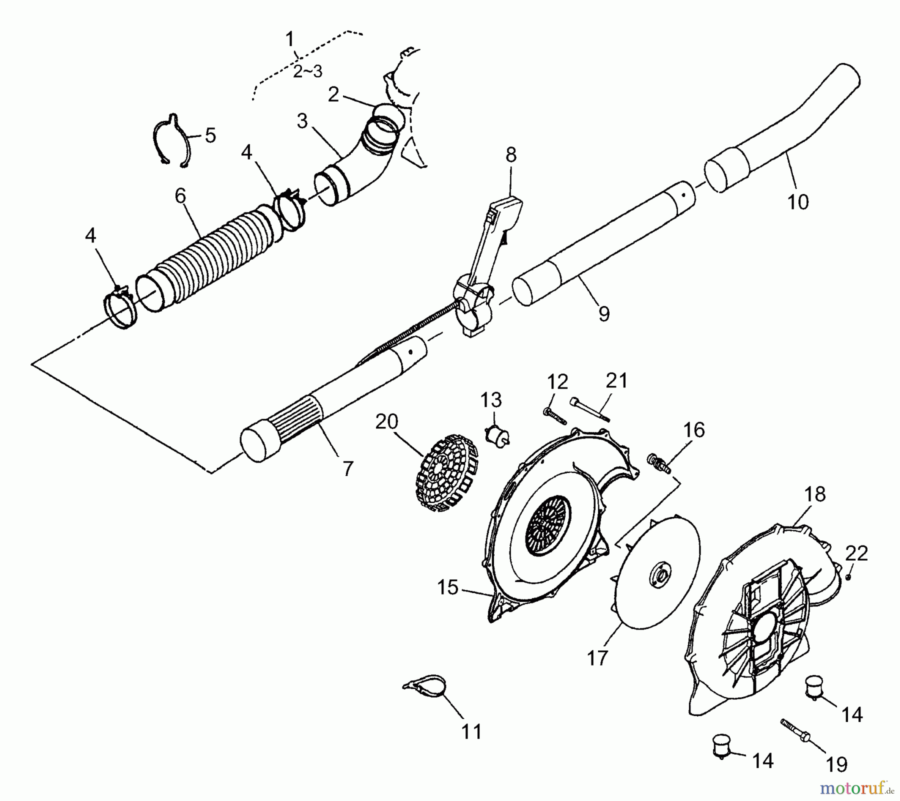  Husqvarna Bläser / Sauger / Häcksler / Mulchgeräte 165 BT - Husqvarna Backpack Blower (2001-06 & After) Blower Housing / Tubes