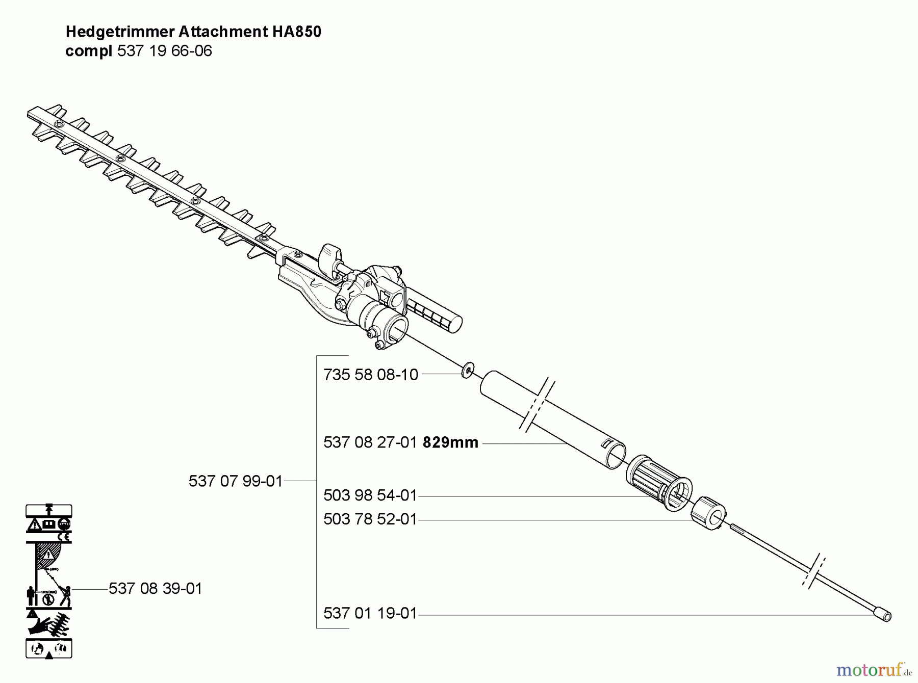 Husqvarna Zubehör HA 850 - Husqvarna Hedge Trimmer Attachment (2005-10 to 2009-03) Hedge Trimmer Attachment