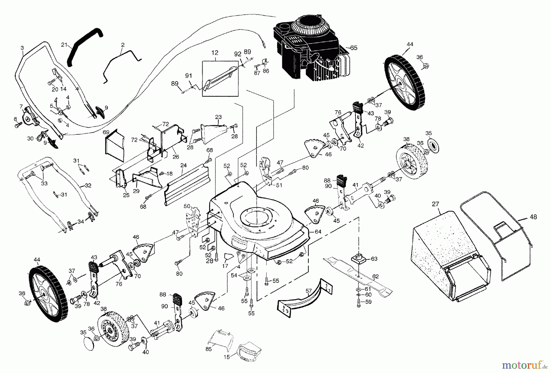 Husqvarna Rasenmäher 6022 CHA (954222701) - Husqvarna Walk-Behind Mower (2000-01 & After) Rotary Lawn Mower