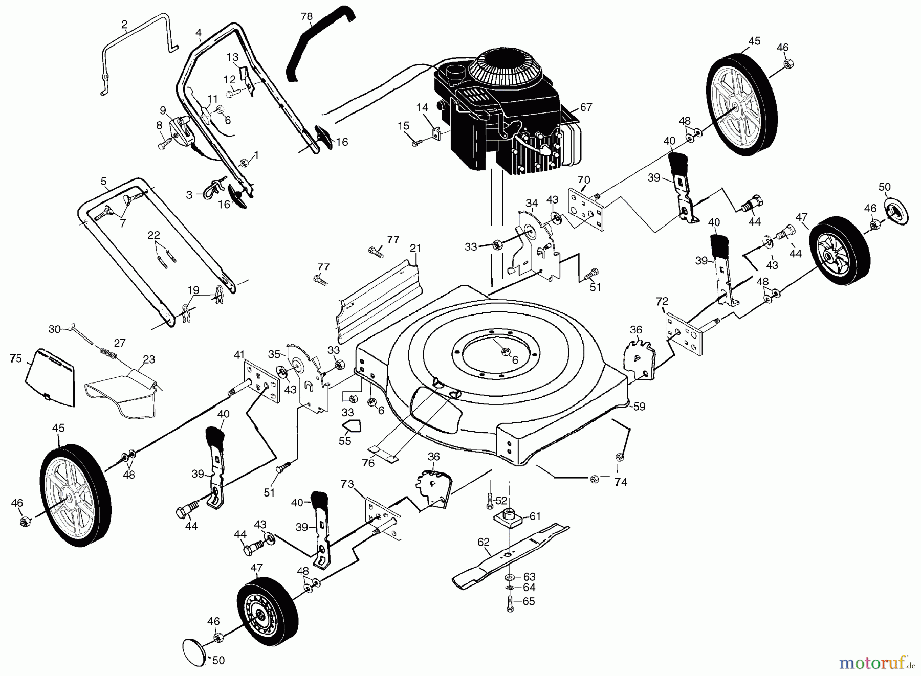 Husqvarna Rasenmäher 6022 SPA (954222695) - Husqvarna Walk-Behind Mower (2001-01 & After) Rotary Lawn Mower