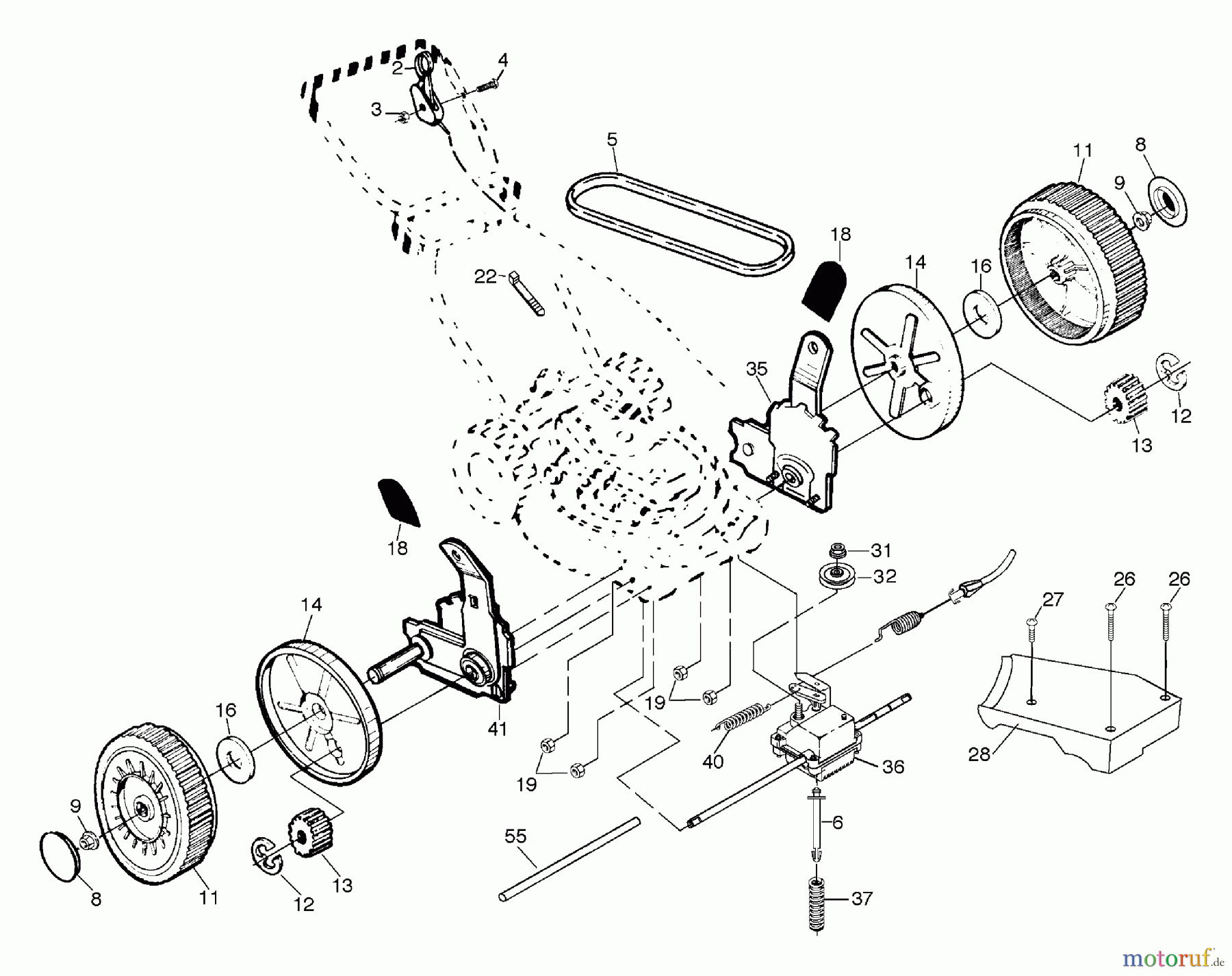 Husqvarna Rasenmäher 6522 SHC (954222718) - Husqvarna Walk-Behind Mower (2001-11 & After) Drive Assembly