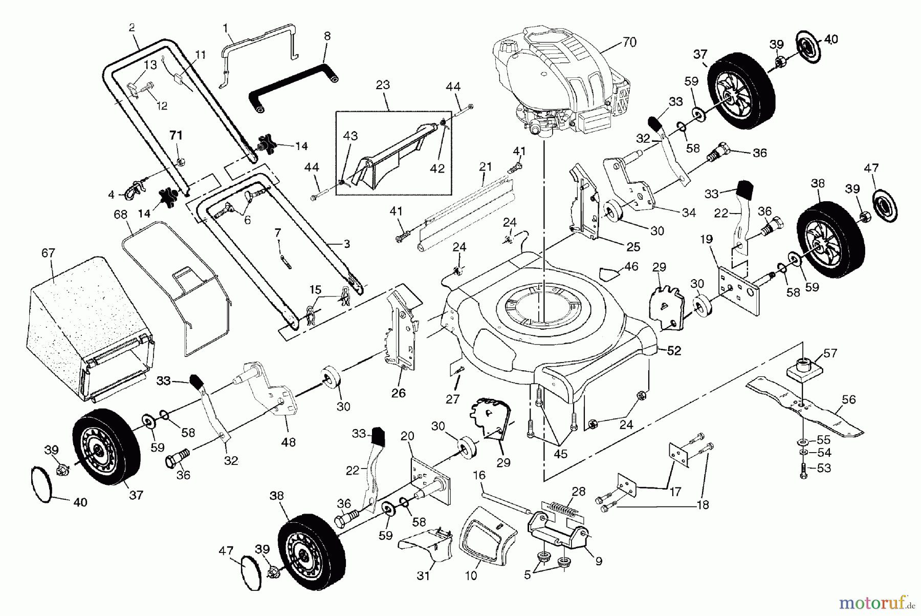 Husqvarna Rasenmäher 7021 CMB (954224088) - Husqvarna Walk-Behind Mower (2004-01 & After) General Assembly