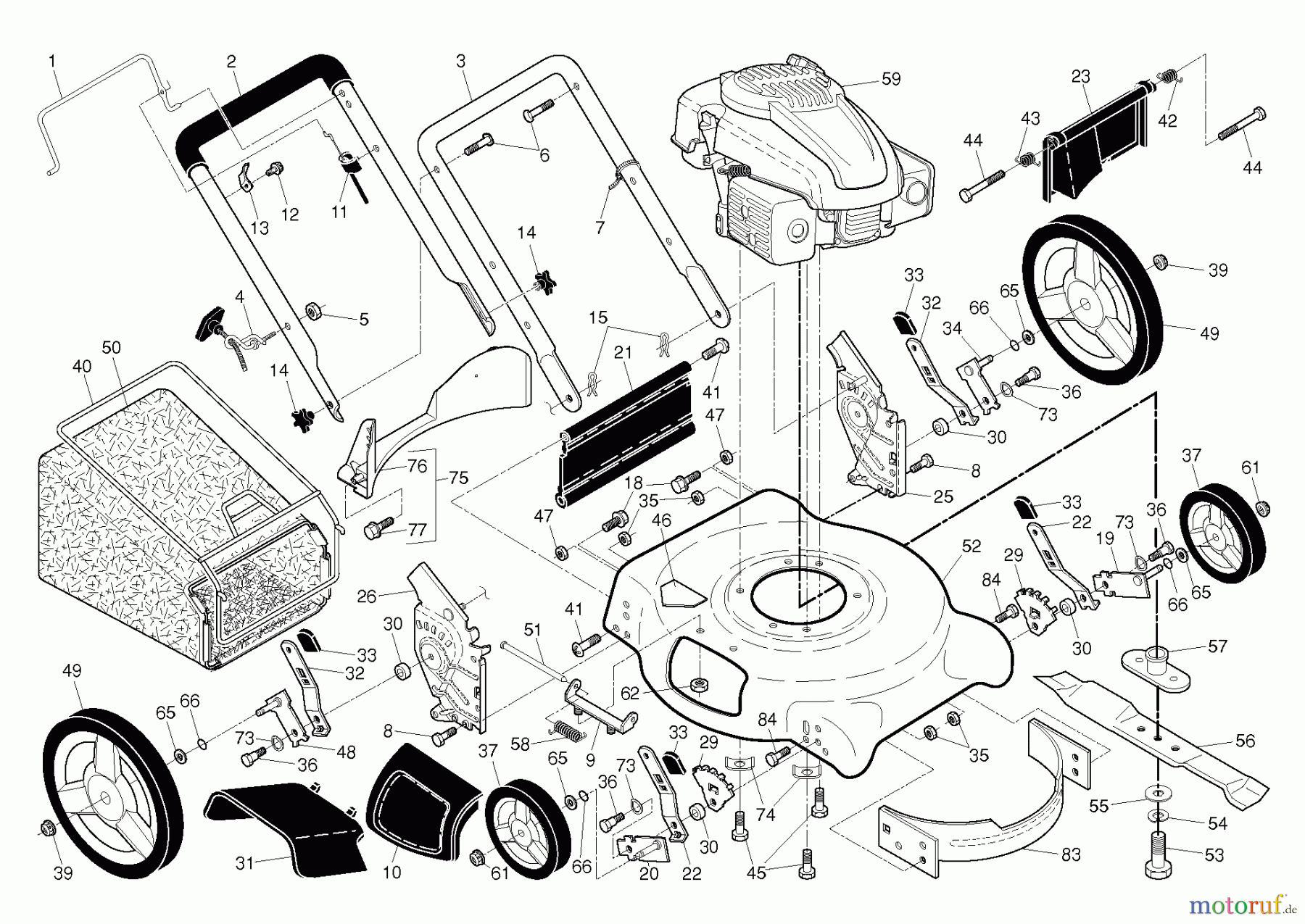 Husqvarna Rasenmäher 7021 KP (96133001701) - Husqvarna Walk-Behind Mower (2012-03) FRAME ENGINE