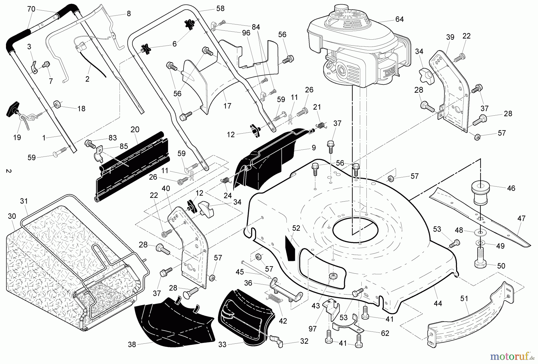 Husqvarna Rasenmäher 7022 RLS (96143006400) - Husqvarna Walk-Behind Mower (2010-04 & After) Frame