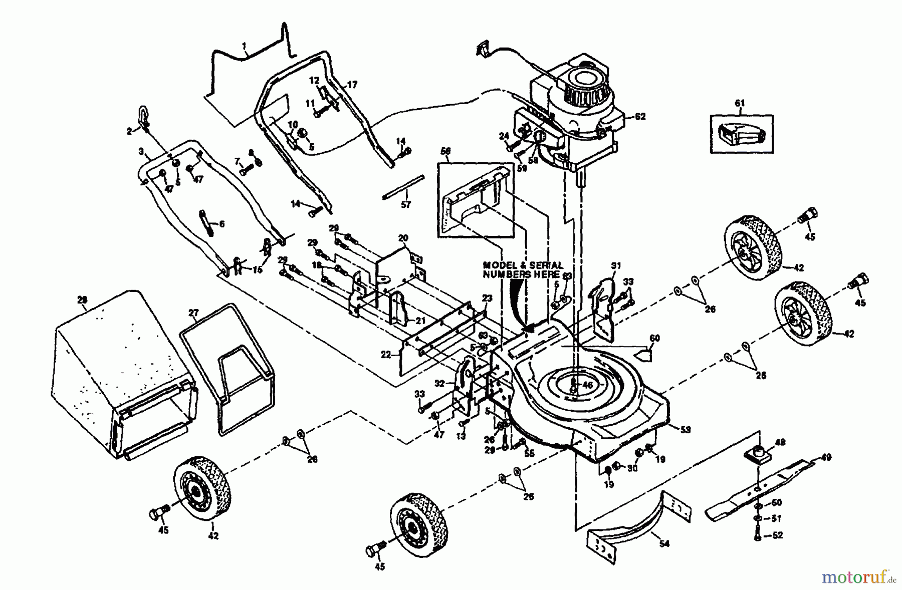 Husqvarna Rasenmäher Jet 50R (954053811) - Husqvarna Walk-Behind Mower (1991-04 & After) Repair Parts