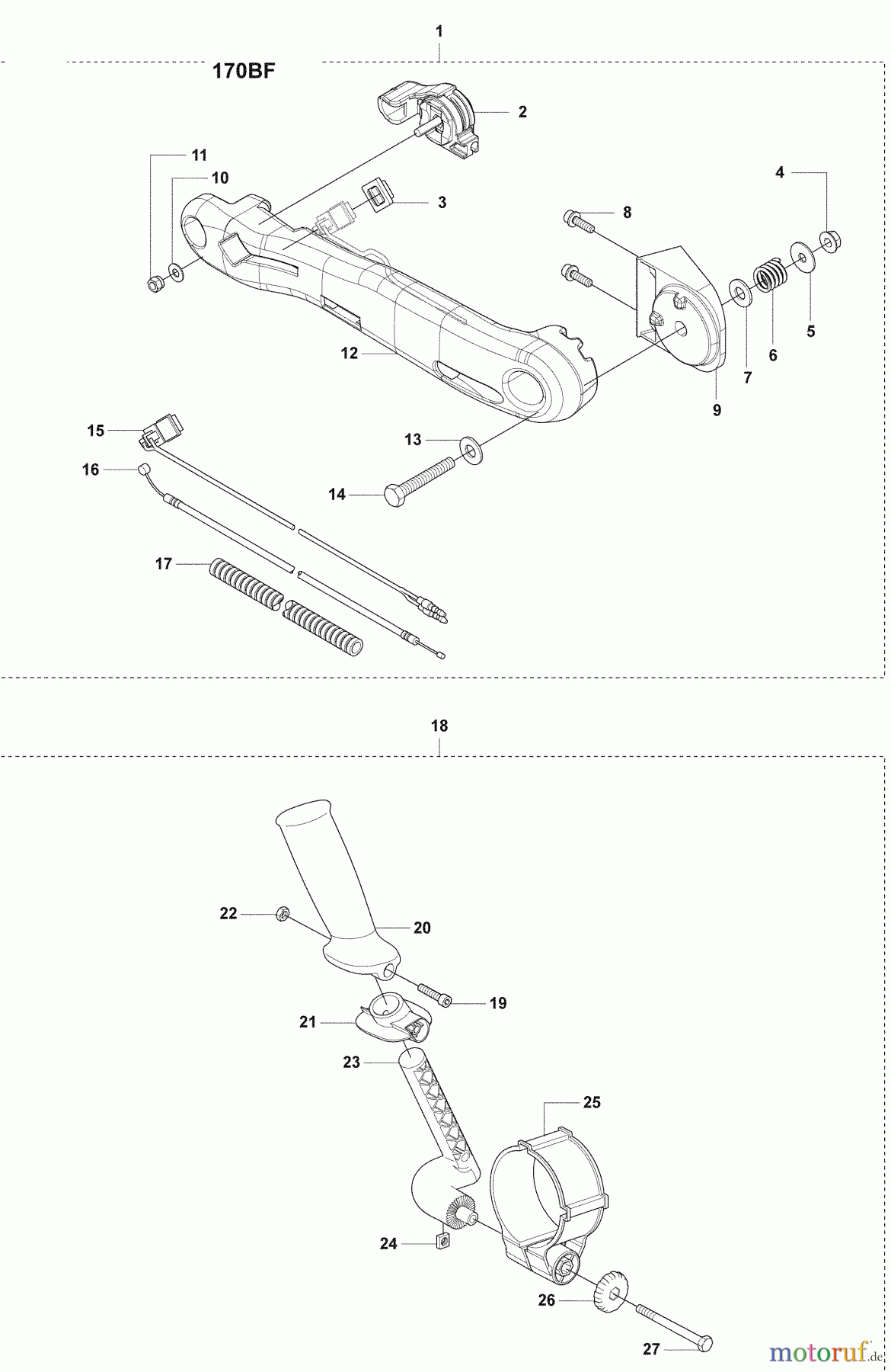 Husqvarna Bläser / Sauger / Häcksler / Mulchgeräte 170 BF - Husqvarna Backpack Blower (2008-10 & After) Throttle Assy.
