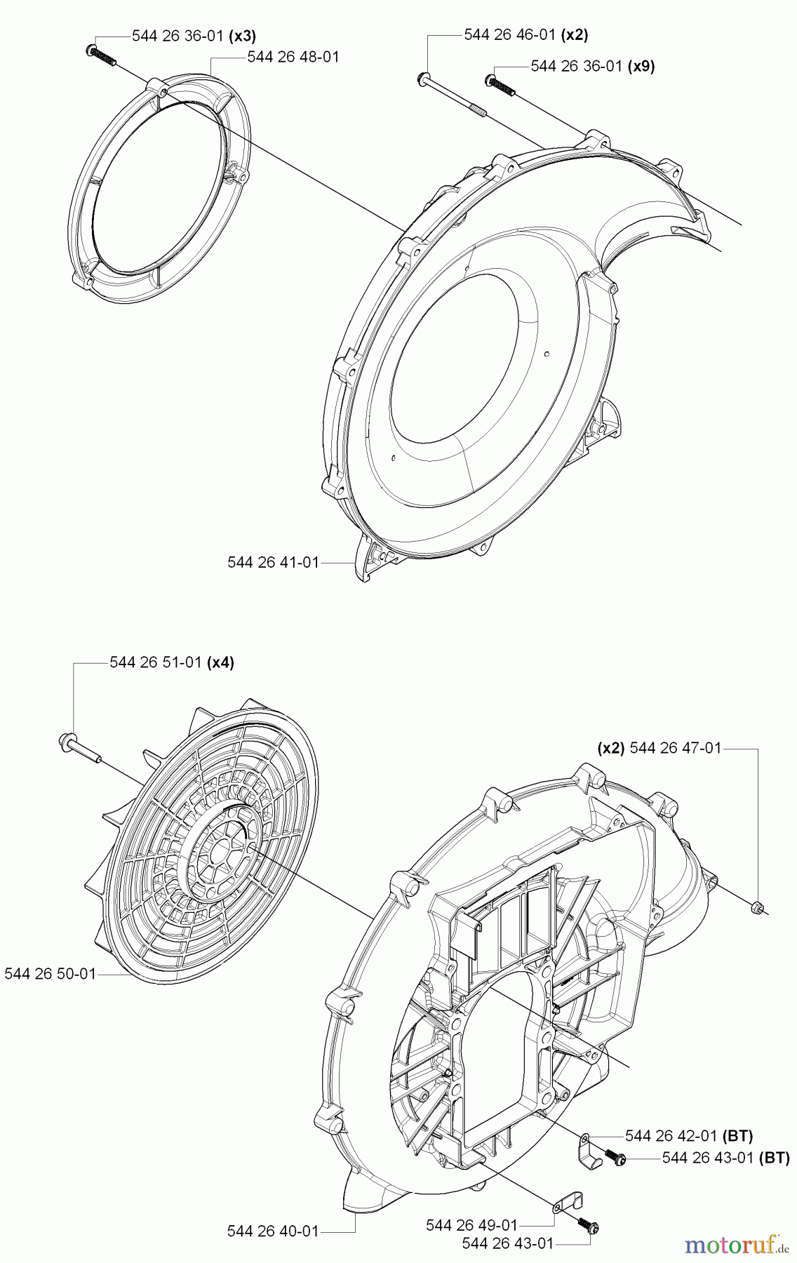 Husqvarna Bläser / Sauger / Häcksler / Mulchgeräte 170 BF - Husqvarna Backpack Blower (2006-03 to 2008-09) Blower Housing