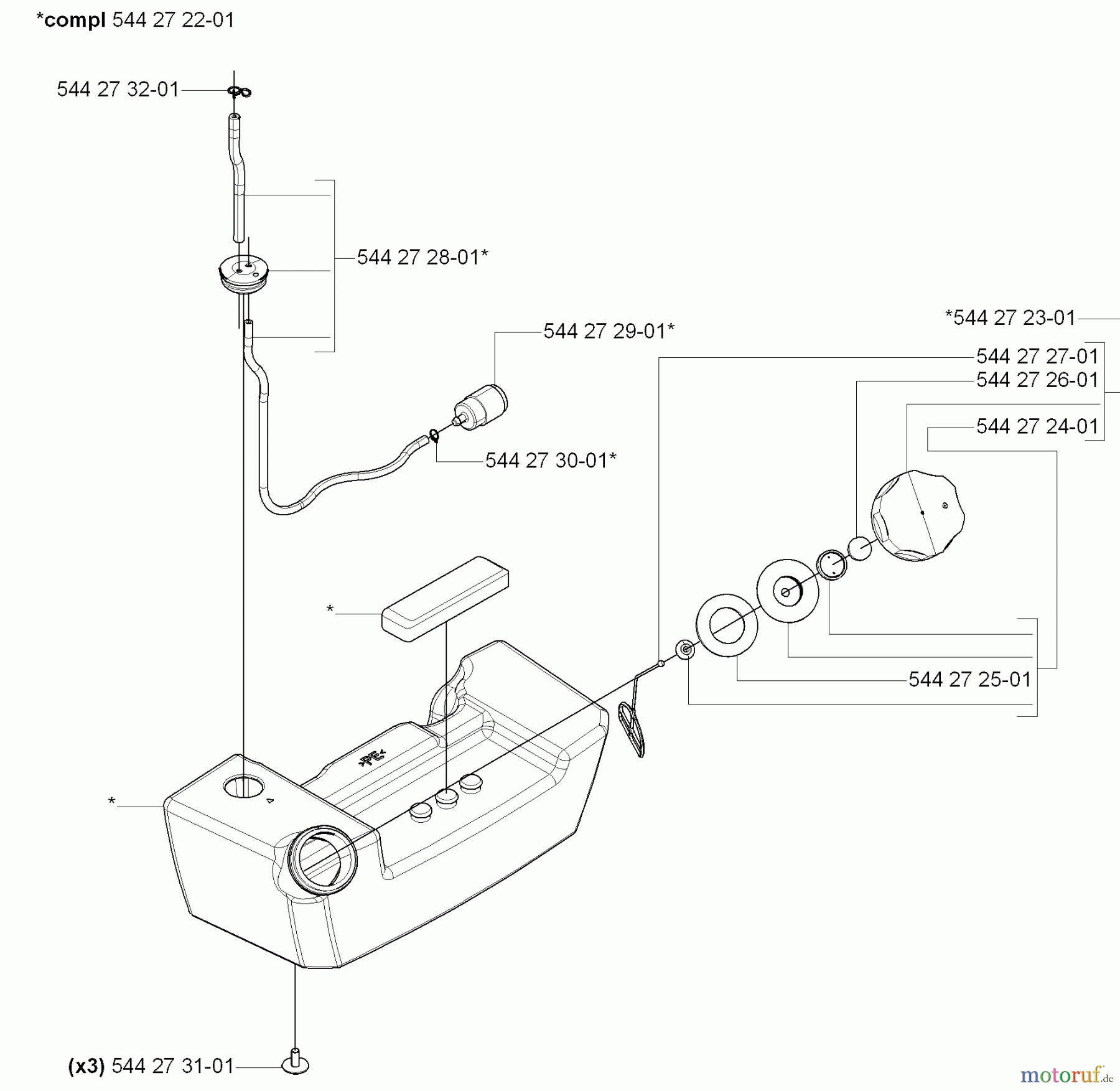 Husqvarna Bläser / Sauger / Häcksler / Mulchgeräte 170 BF - Husqvarna Backpack Blower (2006-03 to 2008-09) Fuel Tank