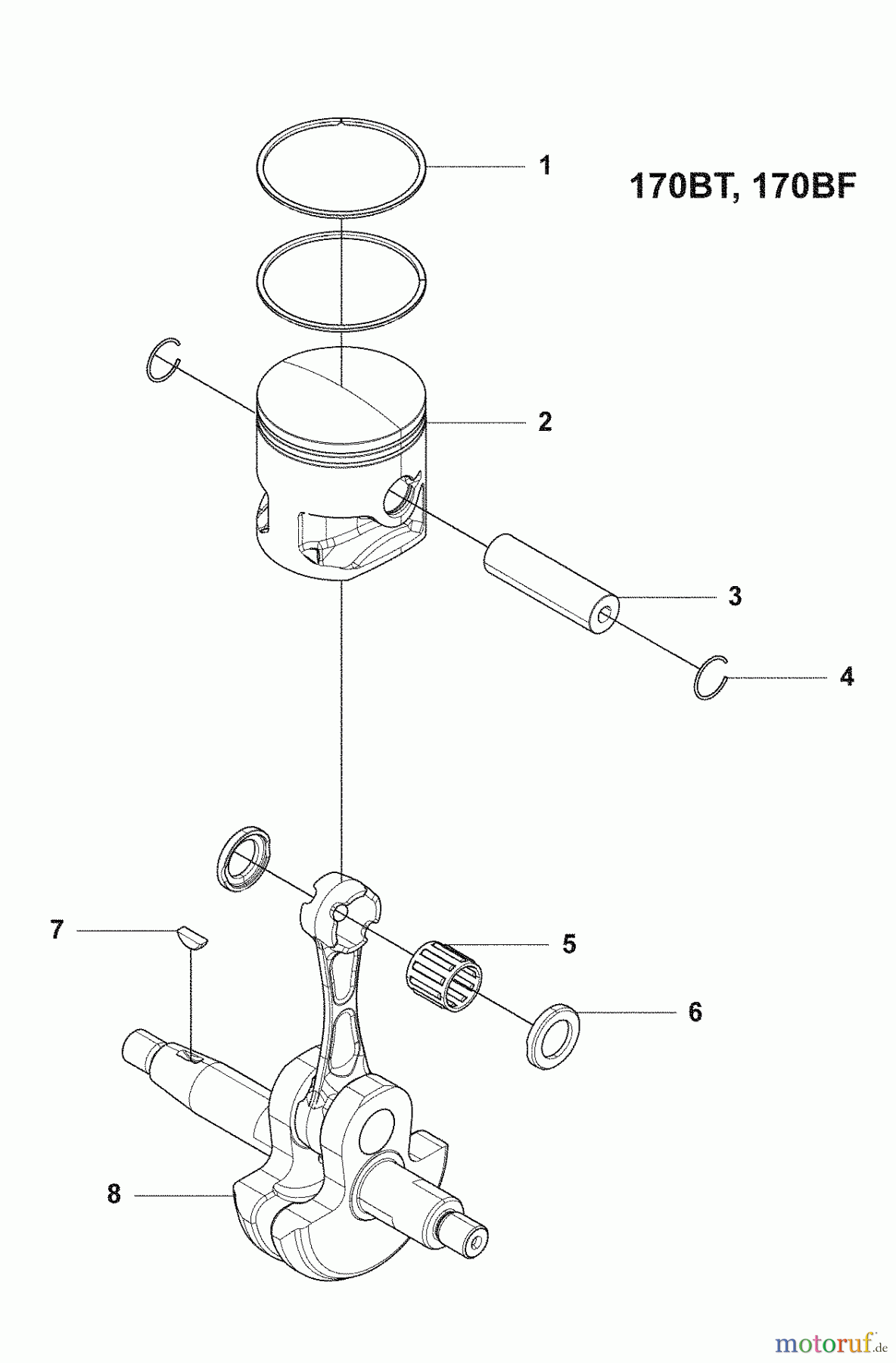 Husqvarna Bläser / Sauger / Häcksler / Mulchgeräte 170 BT - Husqvarna Backpack Blower (2008-10 & After) Crankshaft / Piston