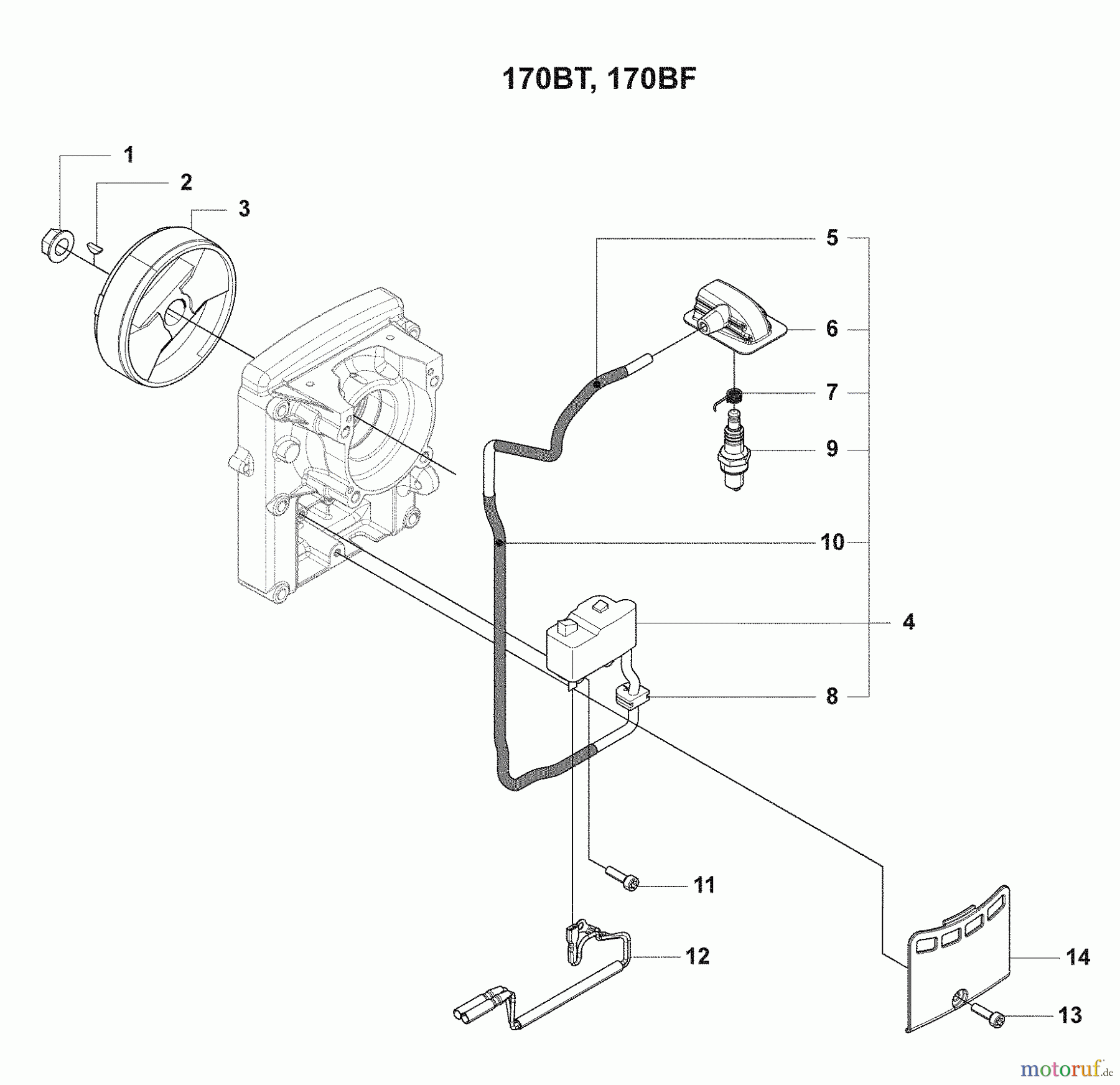 Husqvarna Bläser / Sauger / Häcksler / Mulchgeräte 170 BF - Husqvarna Backpack Blower (2008-10 & After) Ignition / Rotor