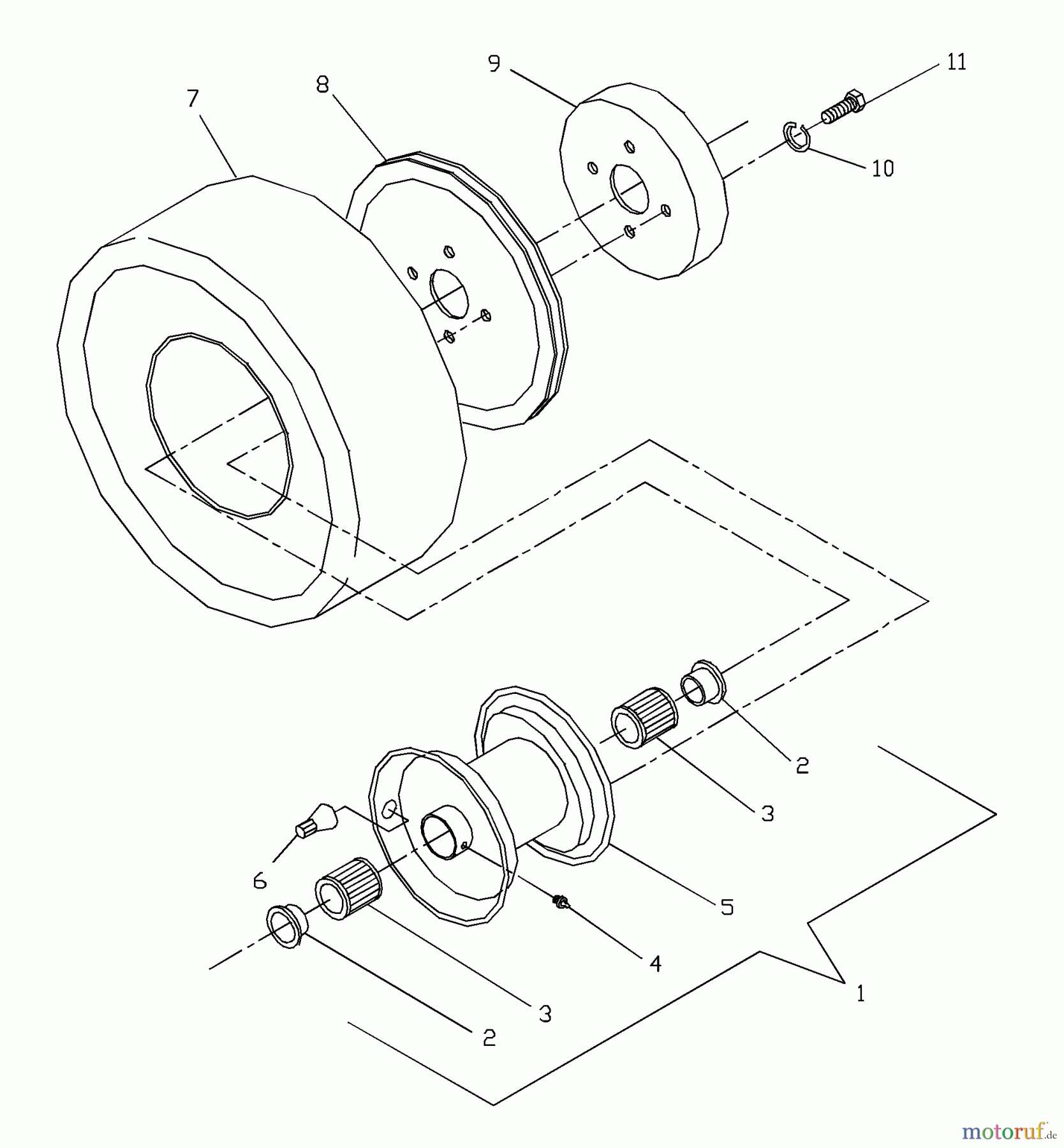 Husqvarna Rasenmäher für Großflächen W 3213A (968999107) - Husqvarna Wide-Area Walk-Behind Mower (2000-02 to 2001-01) Traction Wheel Assembly