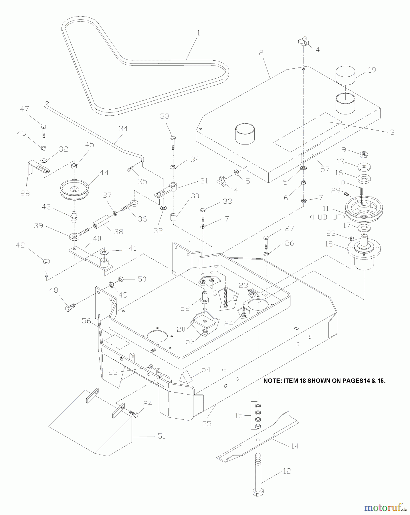 Husqvarna Rasenmäher für Großflächen W 3613 (968999116) - Husqvarna Wide-Area Walk-Behind Mower (2004-11 & After) Front Deck Assembly 32
