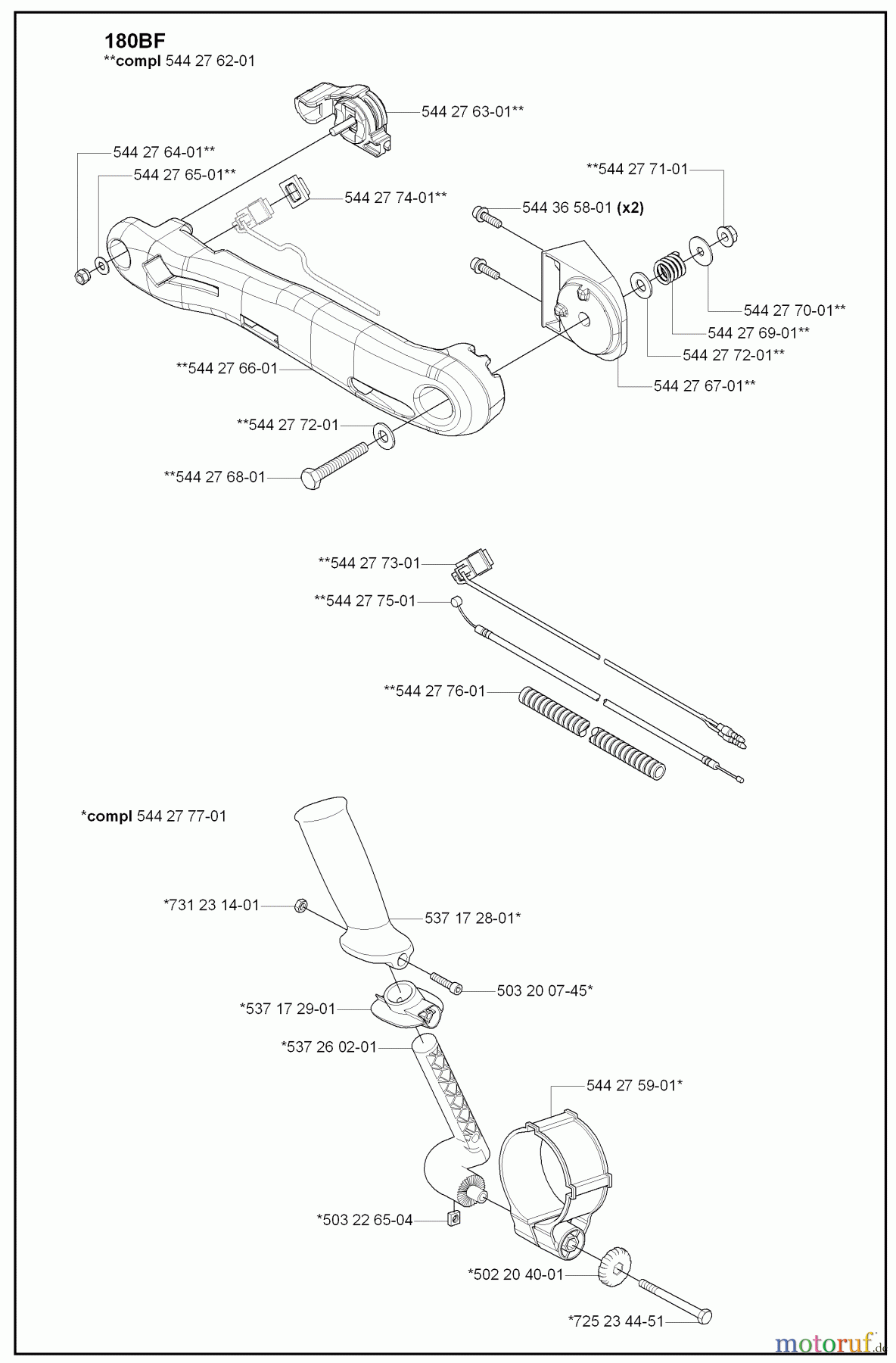 Husqvarna Bläser / Sauger / Häcksler / Mulchgeräte 180 BF - Husqvarna Backpack Blower (2008-02 to 2008-09) BF Throttle