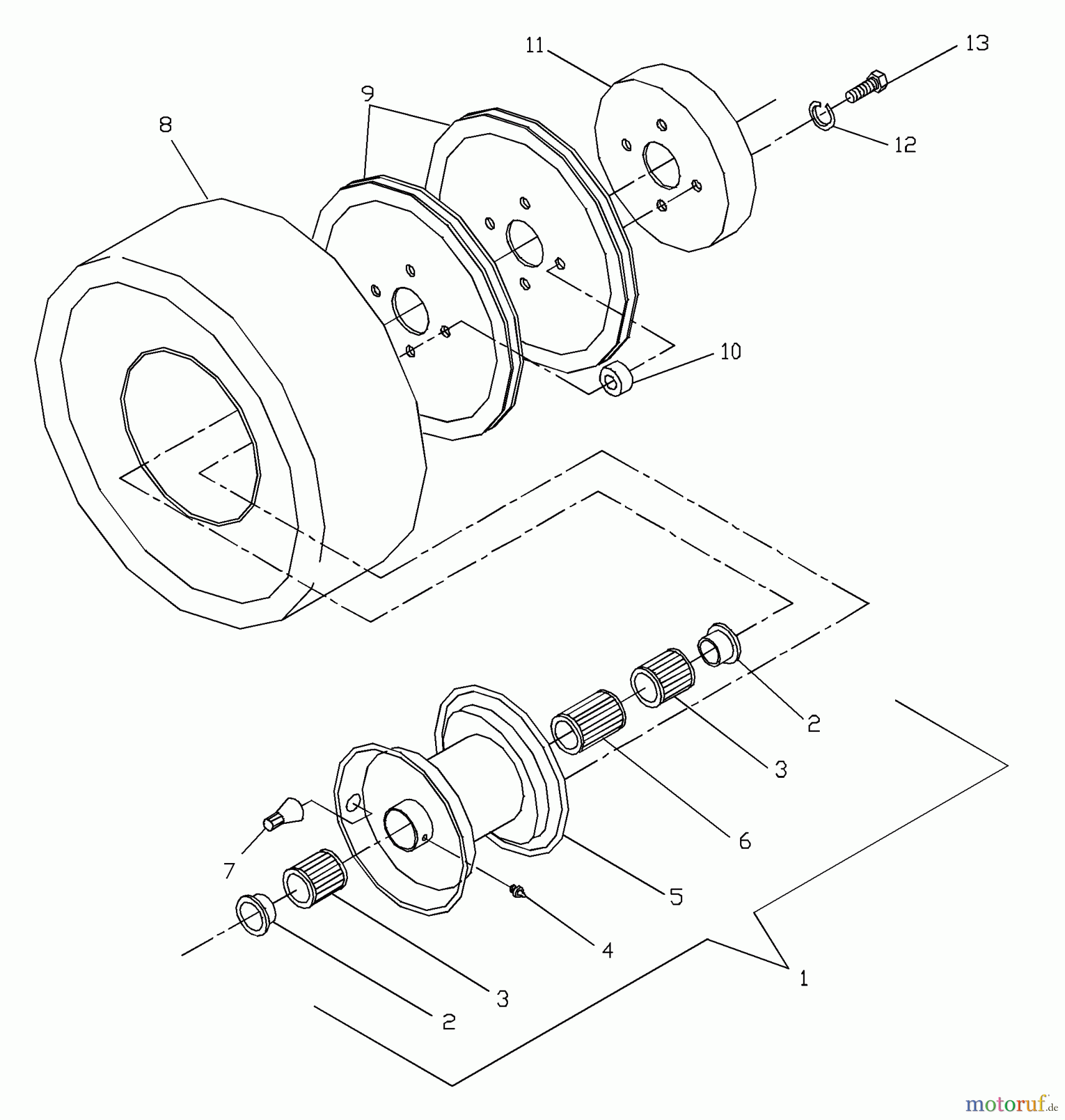 Husqvarna Rasenmäher für Großflächen W 4814A (968999104) - Husqvarna Wide-Area Walk-Behind Mower (2000-02 to 2001-01) Traction Wheel Assembly