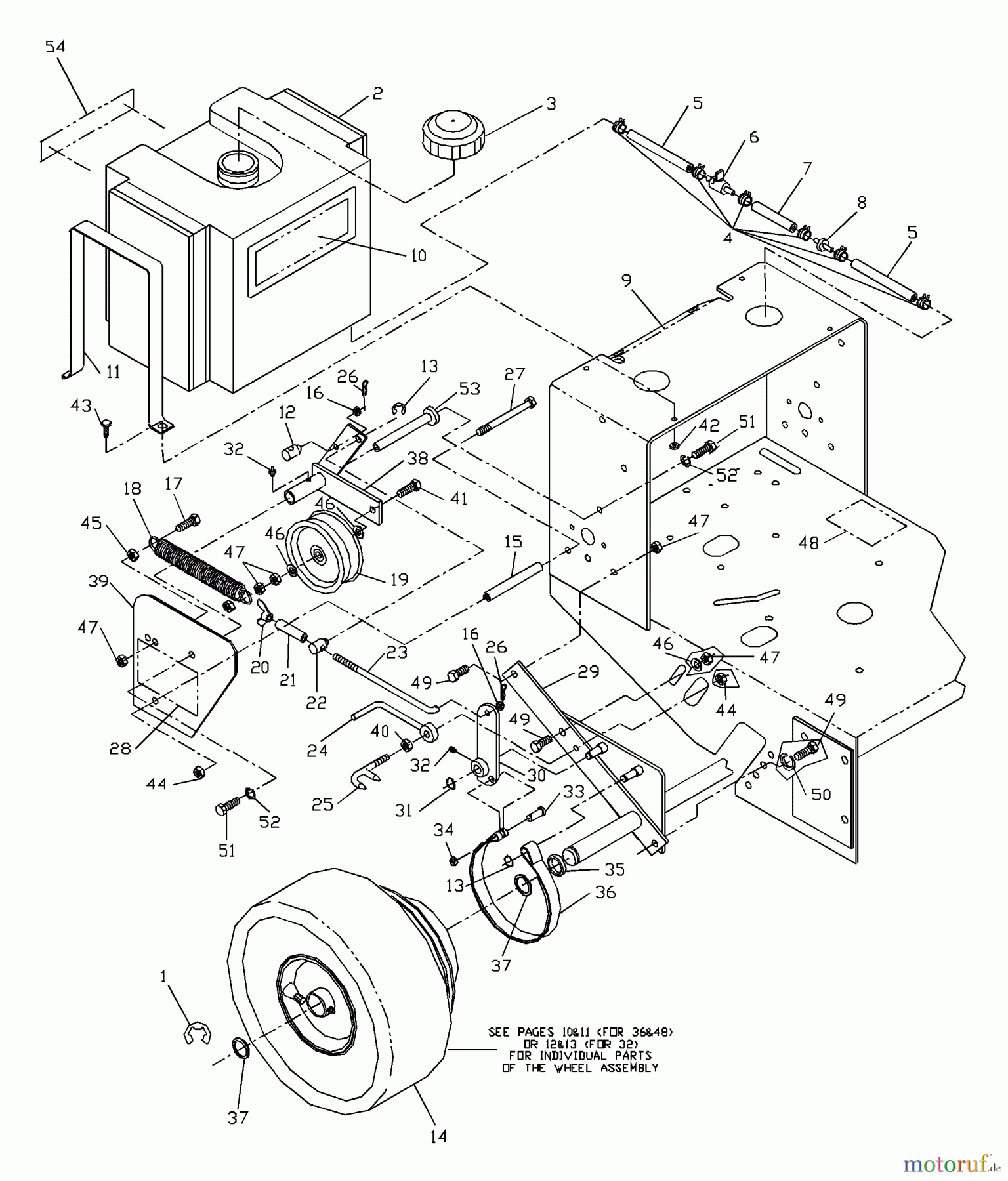 Husqvarna Rasenmäher für Großflächen W 3213A (968999107) - Husqvarna Wide-Area Walk-Behind Mower (2001-02 & After) Wheel Drive & Axle Assembly