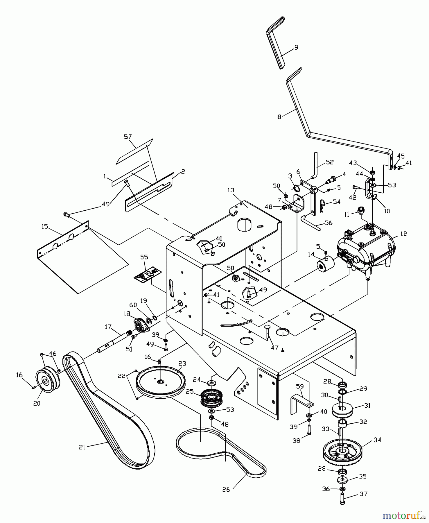 Husqvarna Rasenmäher für Großflächen W 4815ETS (968999120) - Husqvarna Wide-Area Walk-Behind Mower (2001-09 & After) Rear Deck Assembly
