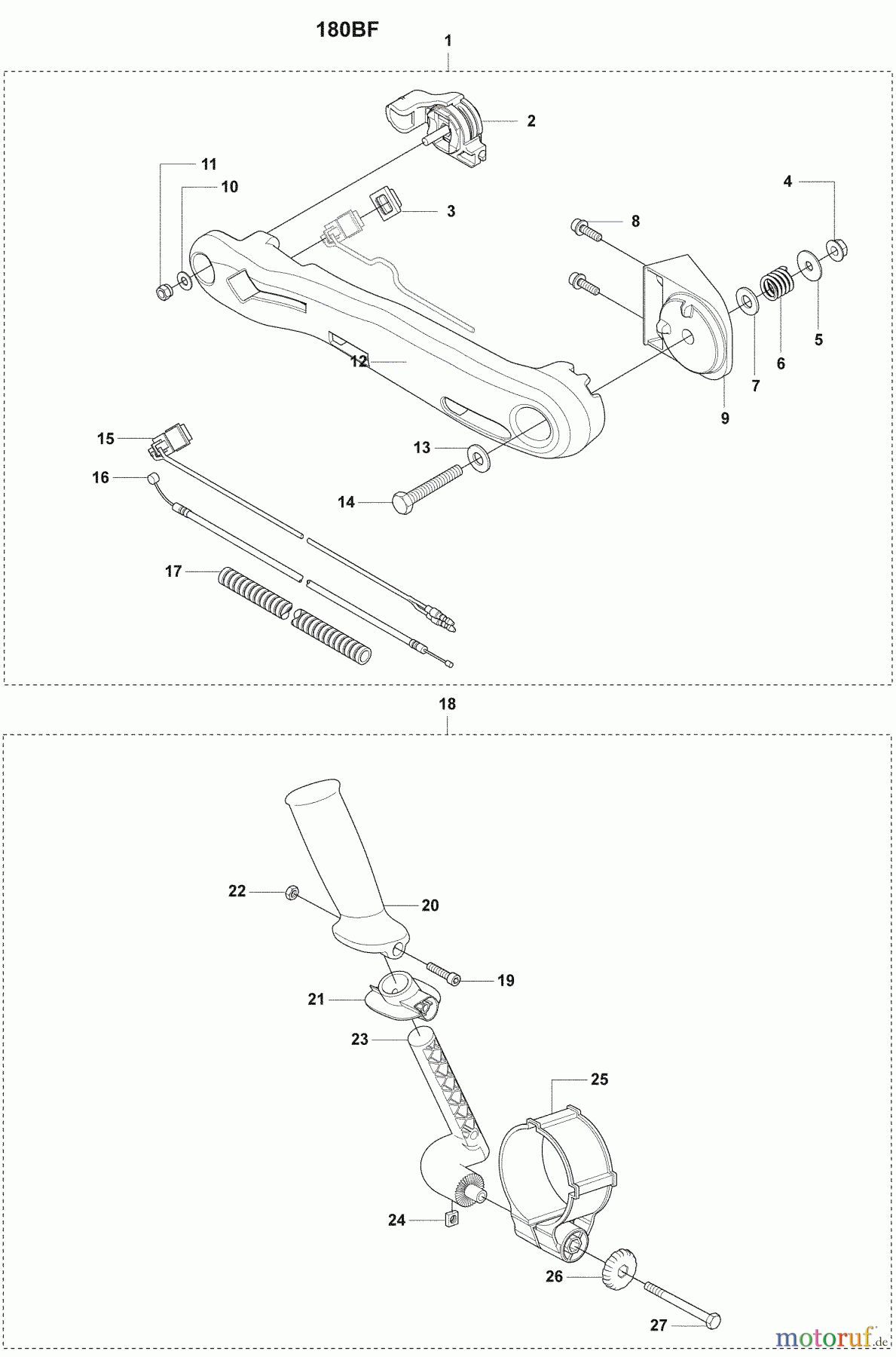 Husqvarna Bläser / Sauger / Häcksler / Mulchgeräte 180 BF - Husqvarna Backpack Blower (2008-10 & After) BF Throttle