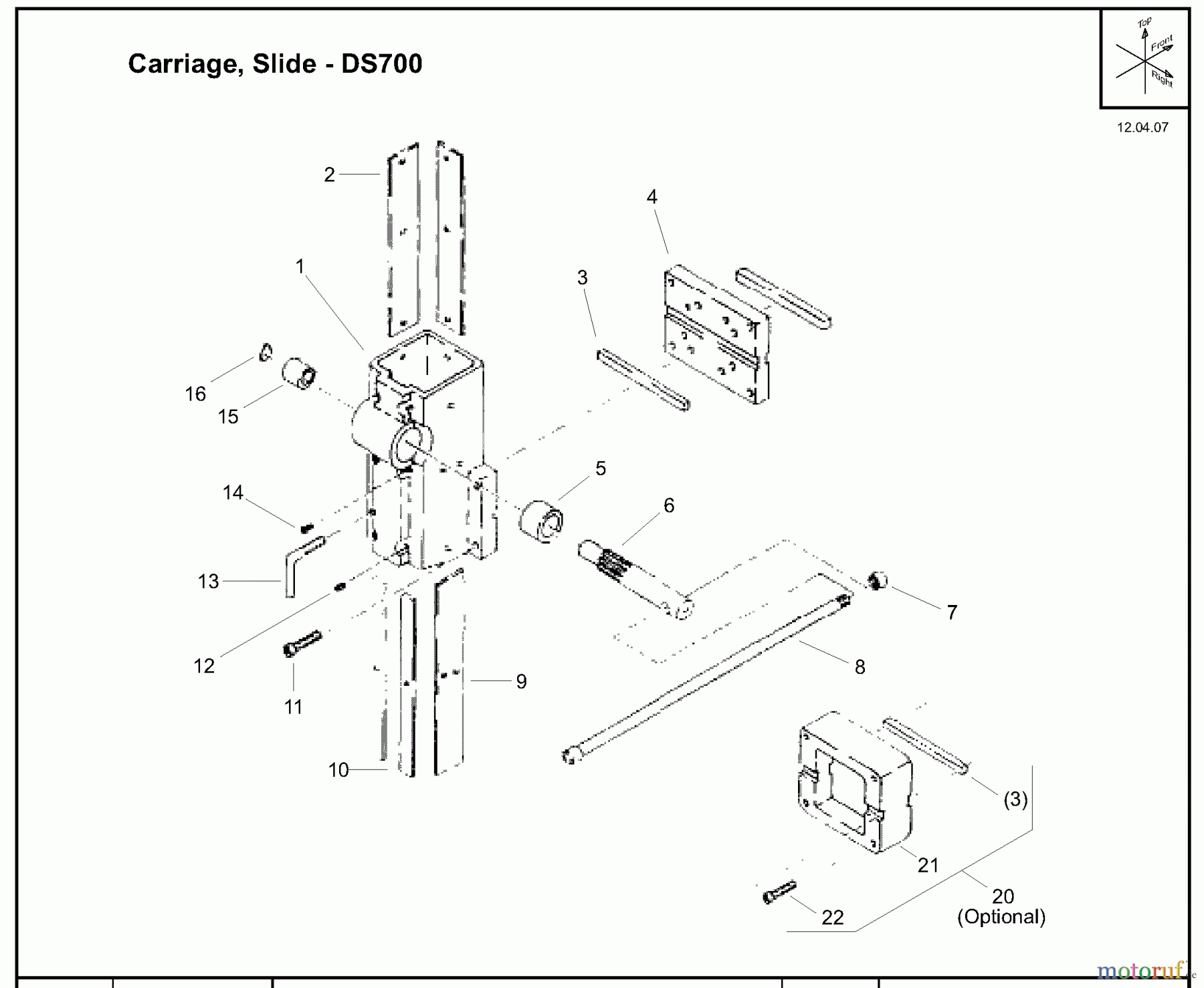 Husqvarna Zubehör DS700 (504625401) - Husqvarna Drill Stand (2007-12 & After) Carriage, Slide