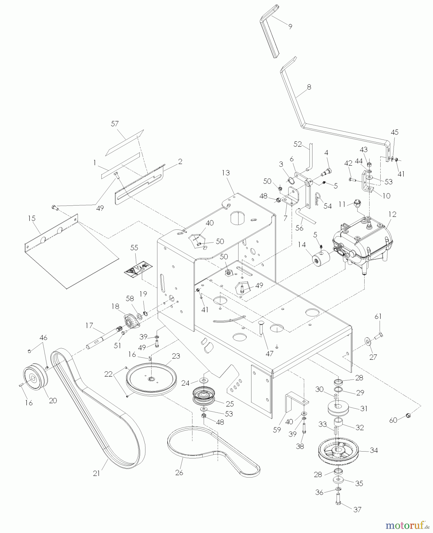 Husqvarna Rasenmäher für Großflächen WG 3613EC (968999756) - Husqvarna Wide-Area Walk-Behind Mower (2006-02 & After) Chassis and Frame