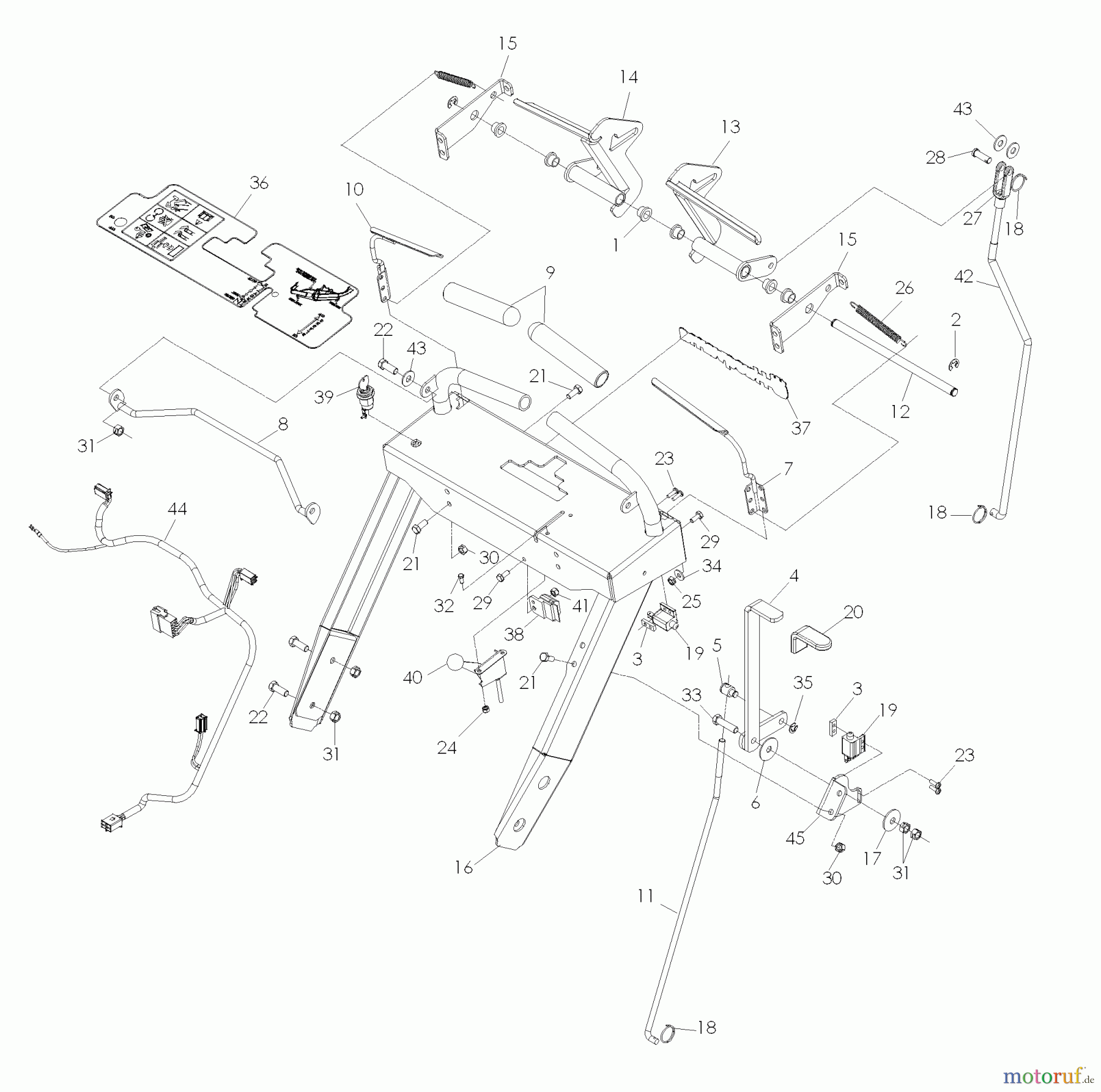 Husqvarna Rasenmäher für Großflächen WG 3613E (968999117) - Husqvarna Wide-Area Walk-Behind Mower (2006-02 & After) Handle & Controls