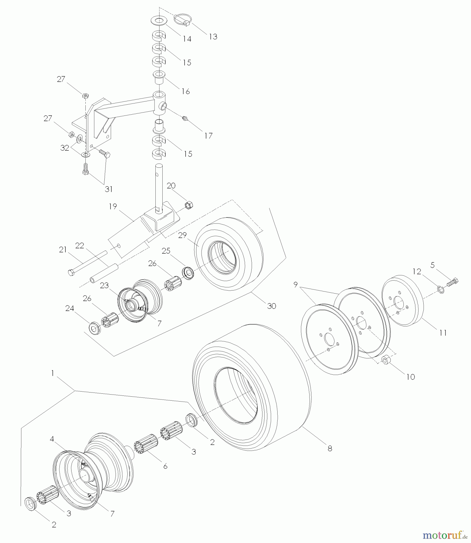 Husqvarna Rasenmäher für Großflächen WG 3613E (968999117) - Husqvarna Wide-Area Walk-Behind Mower (2006-02 & After) Wheels & Tires 36