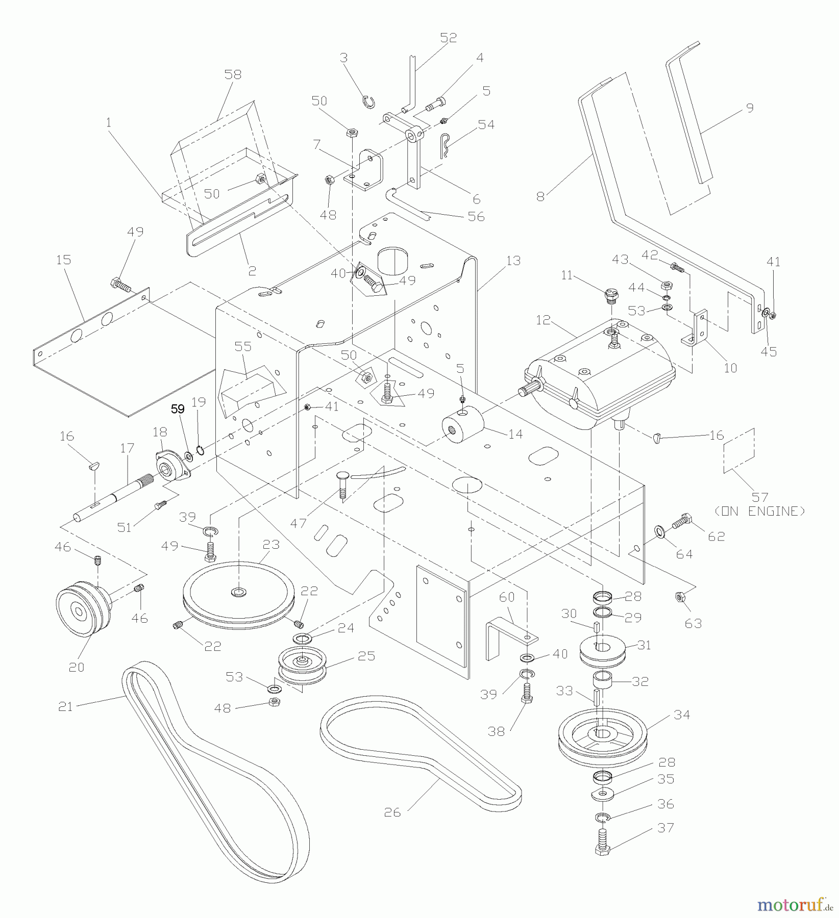 Husqvarna Rasenmäher für Großflächen W 3613 (968999116) - Husqvarna Wide-Area Walk-Behind Mower (2004-11 & After) Transmission & Shifter Assembly
