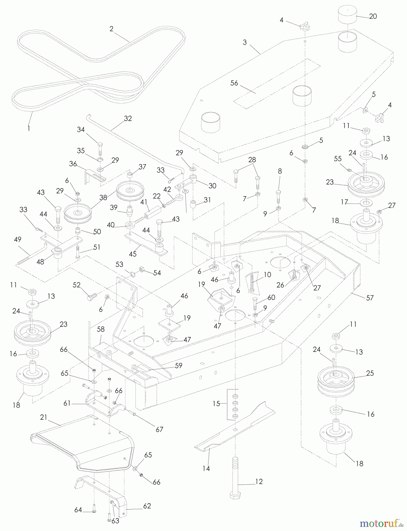 Husqvarna Rasenmäher für Großflächen WG 3213P (968999364) - Husqvarna Wide-Area Walk-Behind Mower (2008-06 & After) 48
