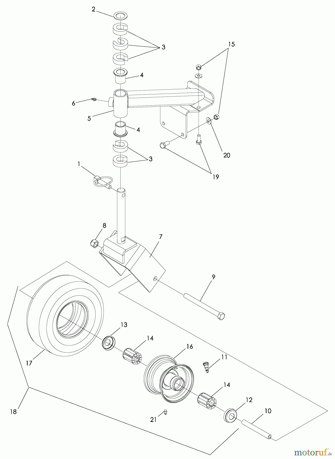 Husqvarna Rasenmäher für Großflächen WG 4815P (968999278) - Husqvarna Wide-Area Walk-Behind Mower (2008-06 & After) Casters