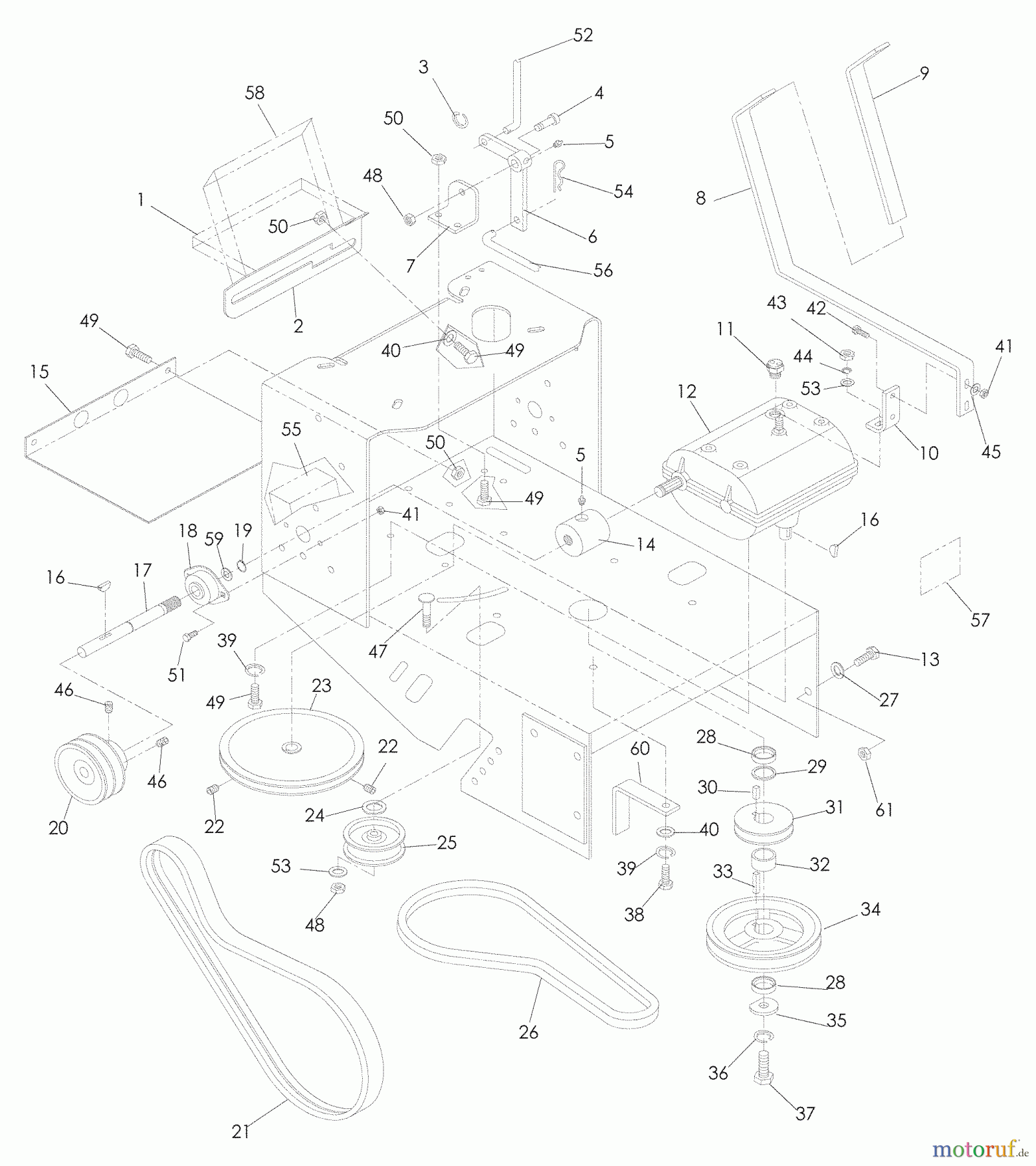 Husqvarna Rasenmäher für Großflächen WG 4815P (968999278) - Husqvarna Wide-Area Walk-Behind Mower (2008-06 & After) Chassis / Frame