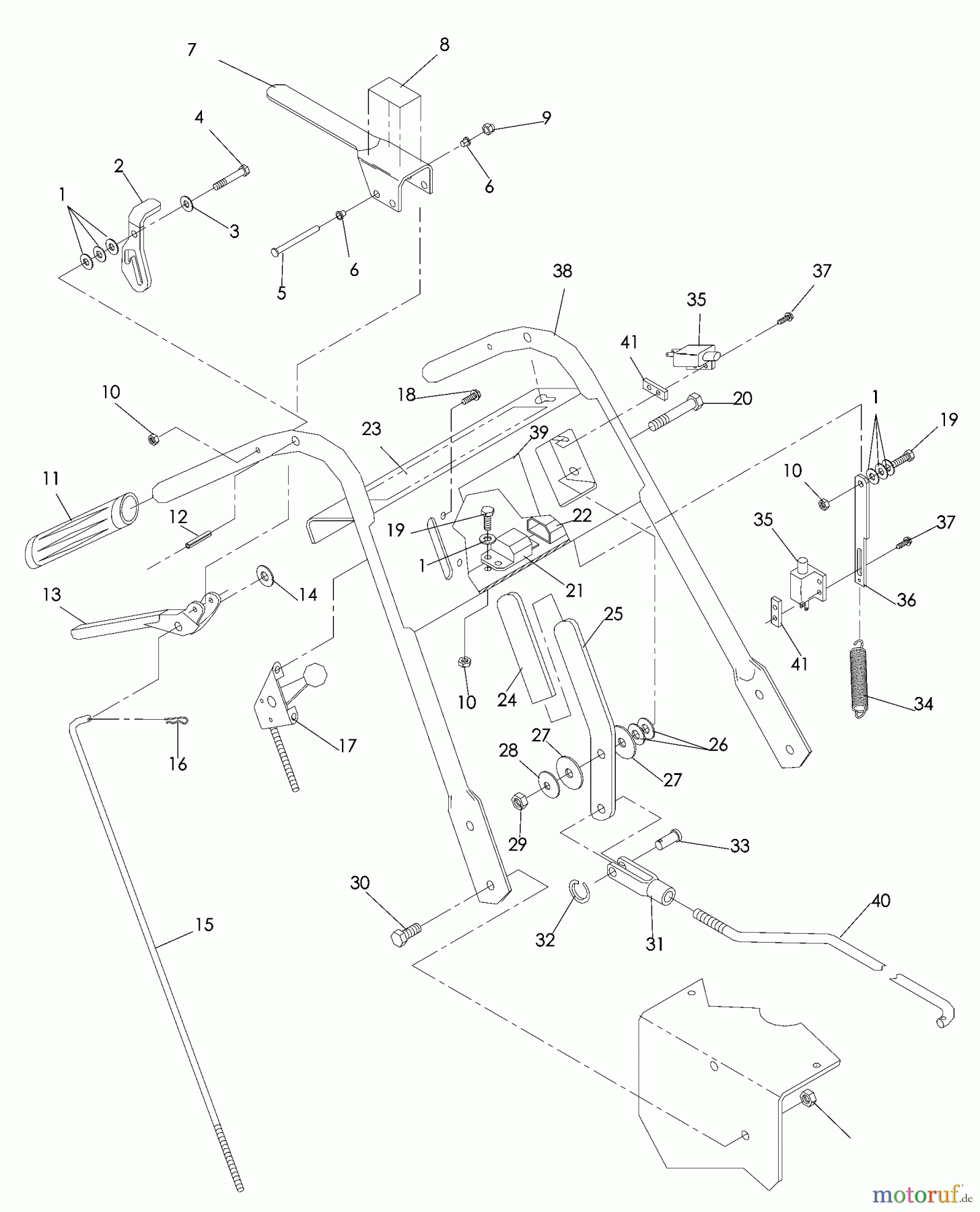 Husqvarna Rasenmäher für Großflächen WG 3213P (968999364) - Husqvarna Wide-Area Walk-Behind Mower (2008-06 & After) Handle & Controls