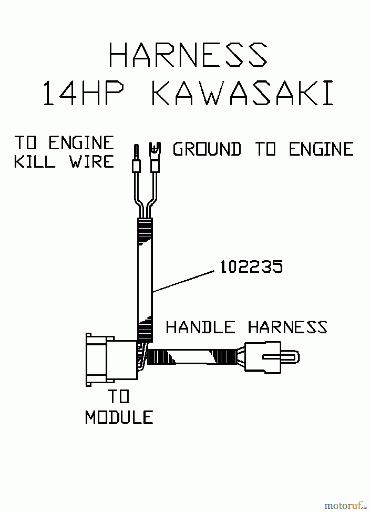 Husqvarna Rasenmäher für Großflächen WH 3615A (968999111) - Husqvarna Wide-Area Walk-Behind Mower (2000-06 to 2001-01) Harness 14 HP Kawasaki