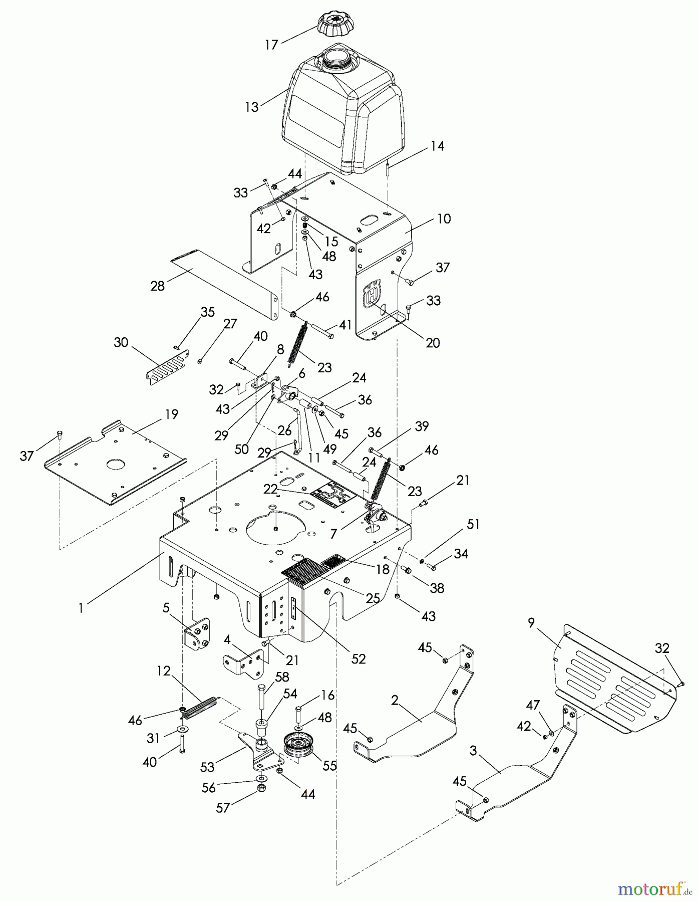 Husqvarna Rasenmäher für Großflächen WH 4817E (968999238) - Husqvarna Wide-Area Walk-Behind Mower (2005-08 & After) Frame