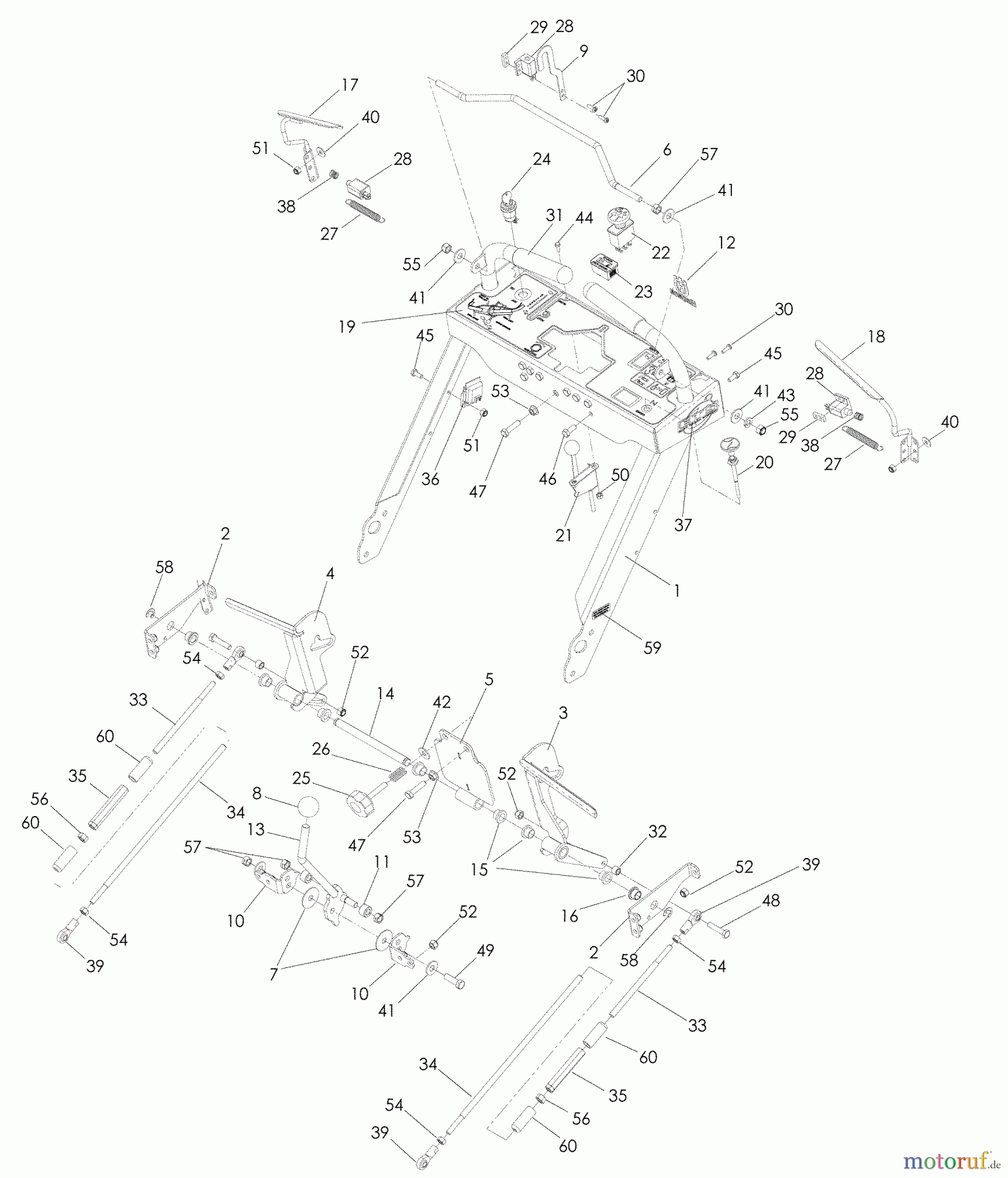 Husqvarna Rasenmäher für Großflächen WH 4817E (968999238) - Husqvarna Wide-Area Walk-Behind Mower (2005-08 & After) Handle And Controls
