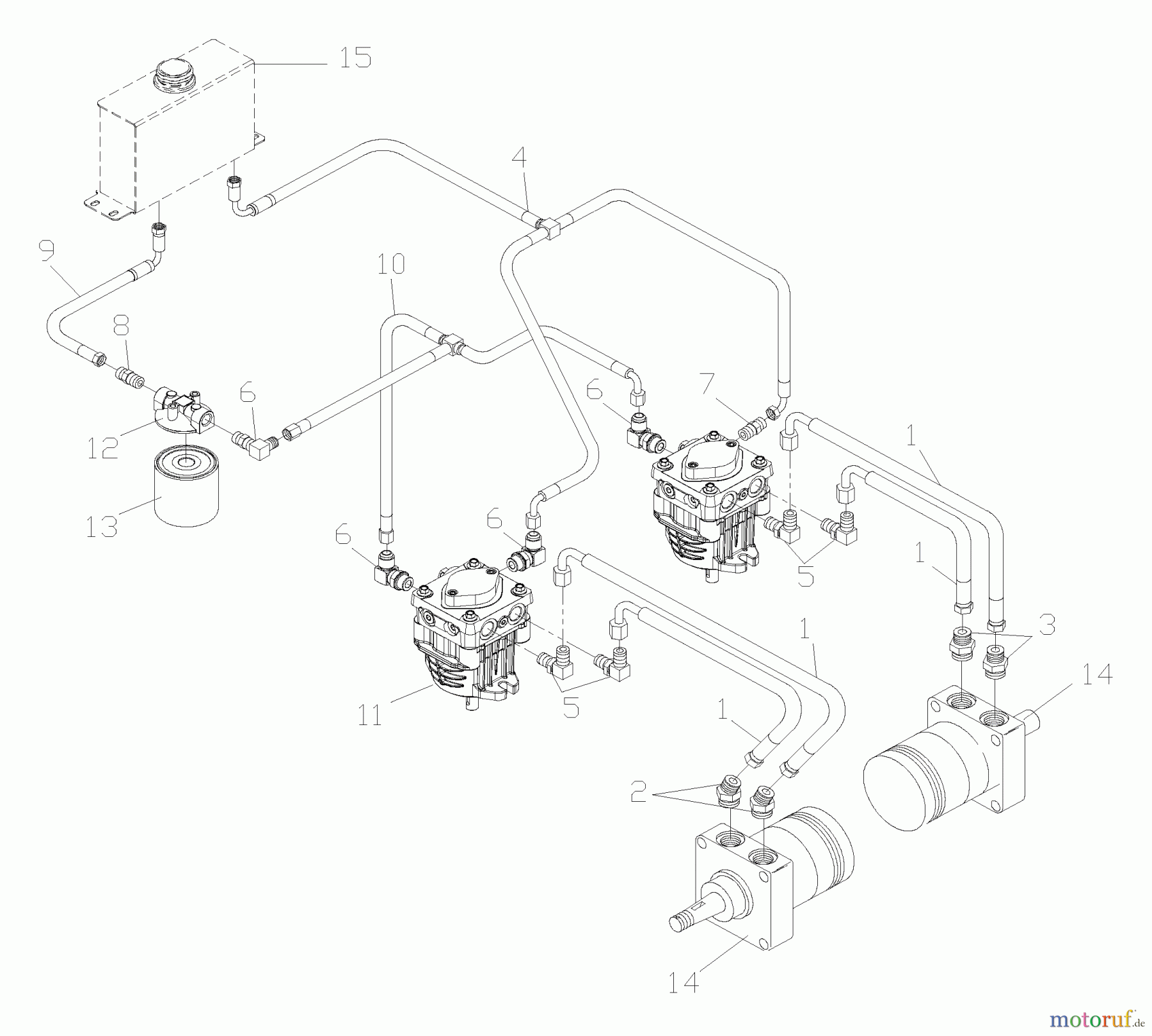 Husqvarna Rasenmäher für Großflächen WH 4817ETS (968999123) - Husqvarna Wide-Area Walk-Behind Mower (2006-02 & After) Hydraulic Assembly