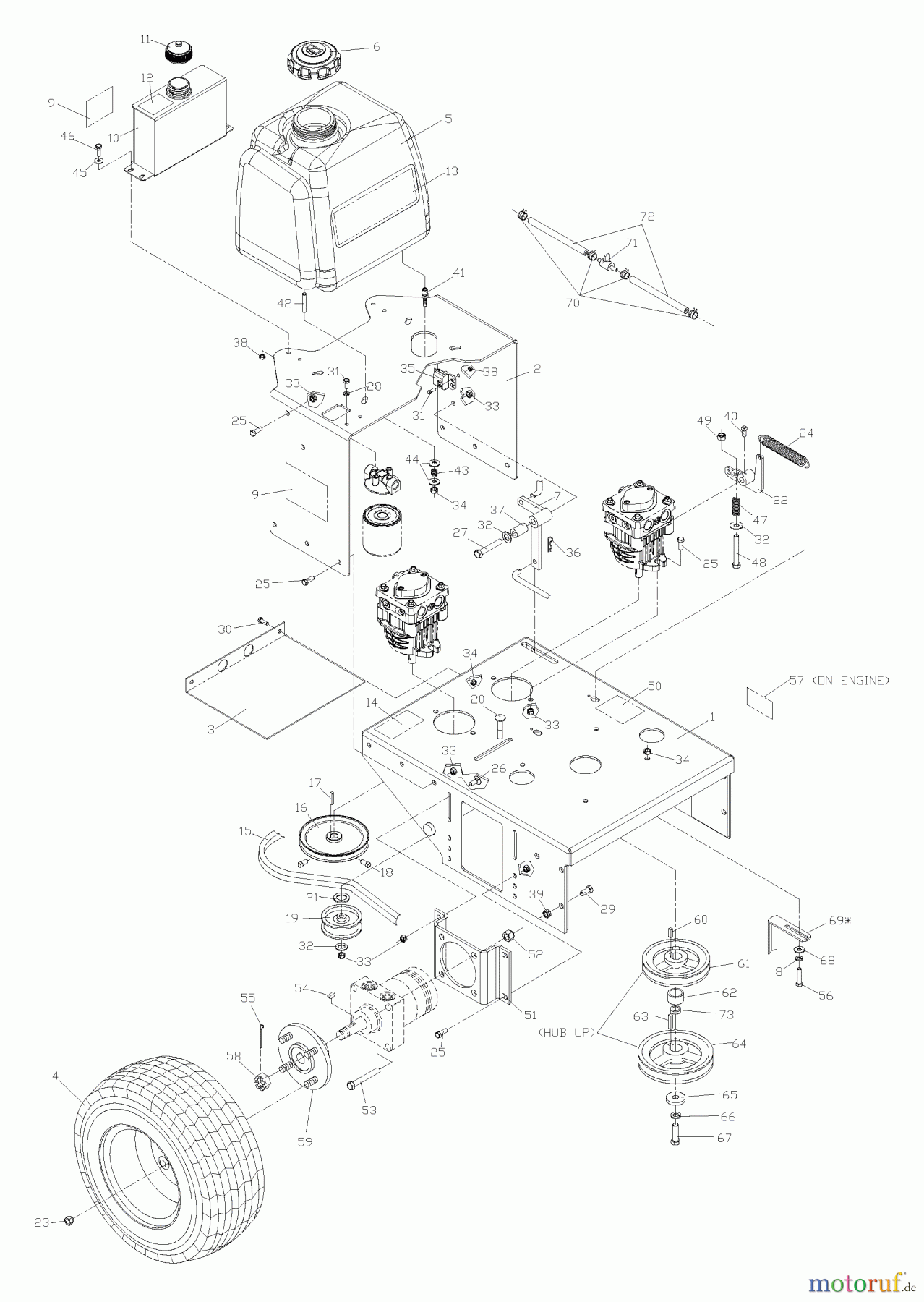 Husqvarna Rasenmäher für Großflächen WH 4817ETS (968999123) - Husqvarna Wide-Area Walk-Behind Mower (2006-02 & After) Power Unit Assembly