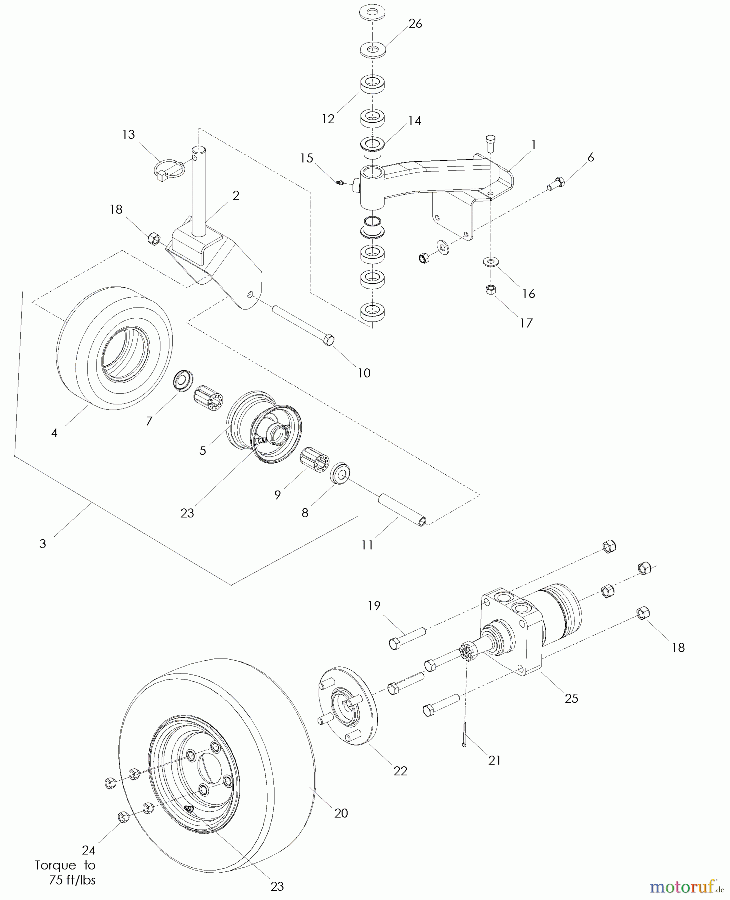 Husqvarna Rasenmäher für Großflächen WH 3615 (966947001) - Husqvarna Wide-Area Walk-Behind Mower (2008-09 to 2008-09) Wheels and Tires
