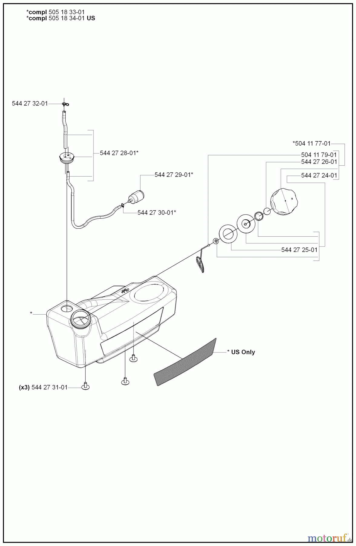 Husqvarna Bläser / Sauger / Häcksler / Mulchgeräte 180 BT - Husqvarna Backpack Blower (2008-02 to 2008-09) Fuel Tank