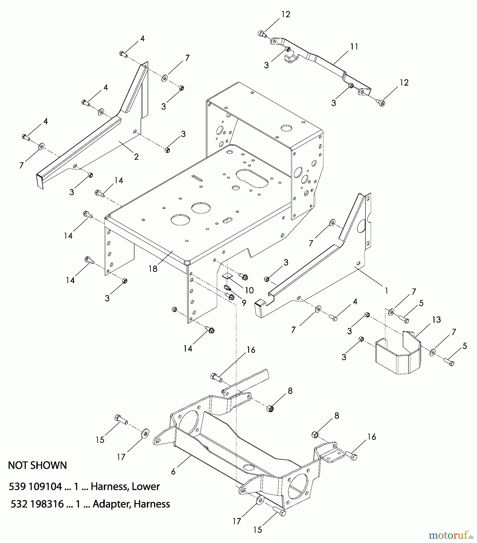 Husqvarna Rasenmäher für Großflächen WH 5217 (966947003) - Husqvarna Wide-Area Walk-Behind Mower (2008-10 & After) Frame