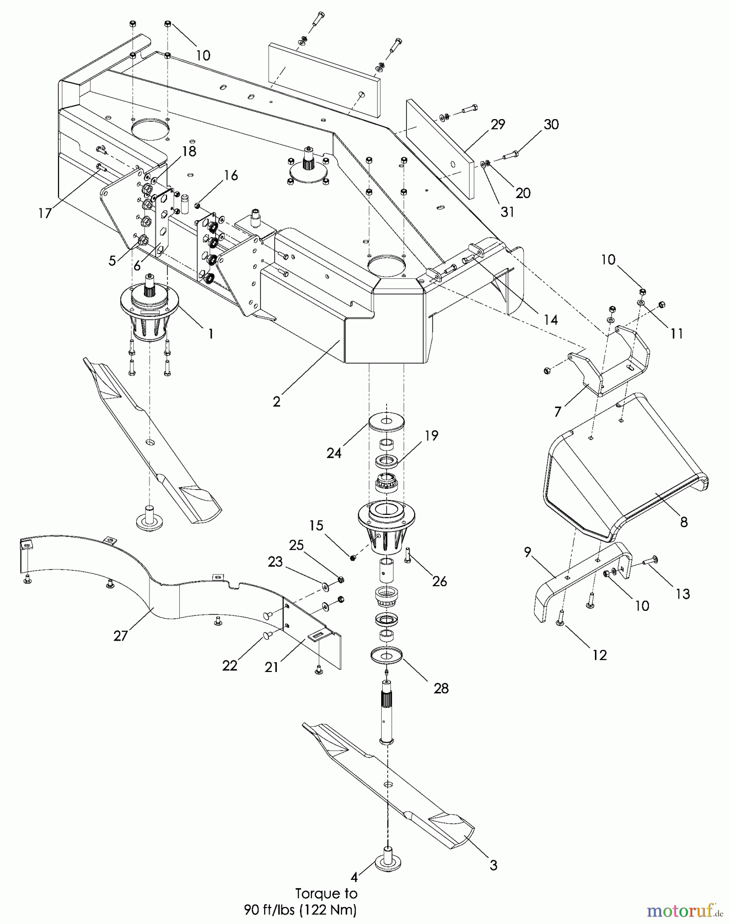 Husqvarna Rasenmäher für Großflächen WH 3615 (966947001) - Husqvarna Wide-Area Walk-Behind Mower (2008-10 & After) Lower Deck #1