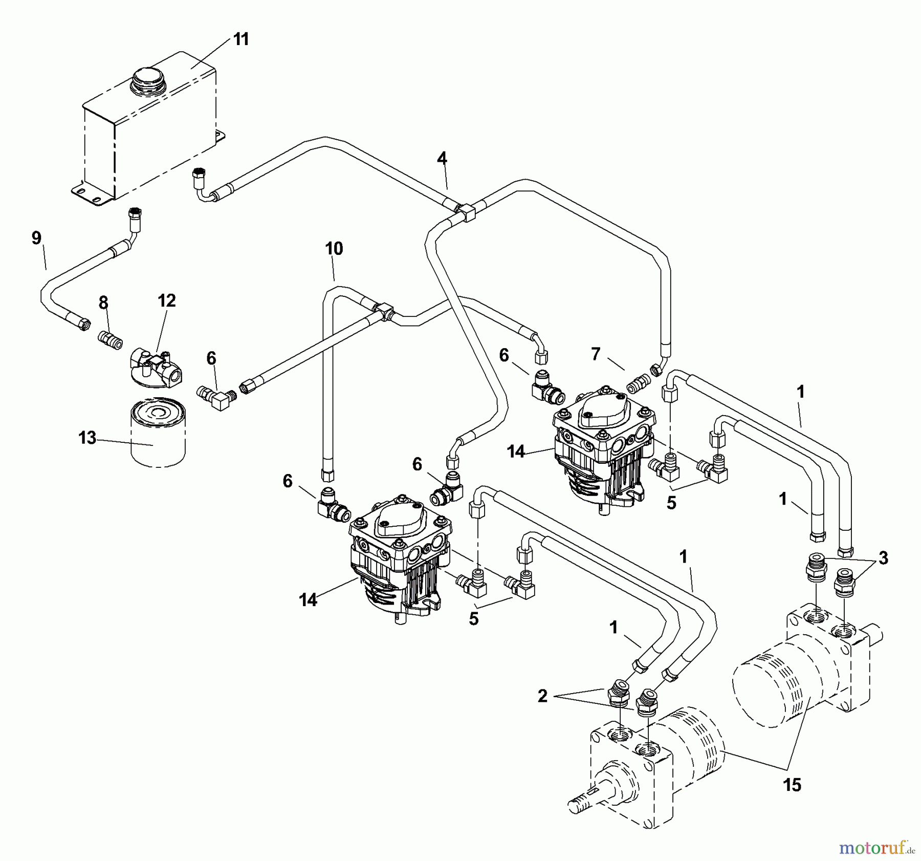 Husqvarna Rasenmäher für Großflächen WH 4817EFQ (968999252) - Husqvarna Wide-Area Walk-Behind Mower (2005-08 to 2006-11) Hydraulic Assembly