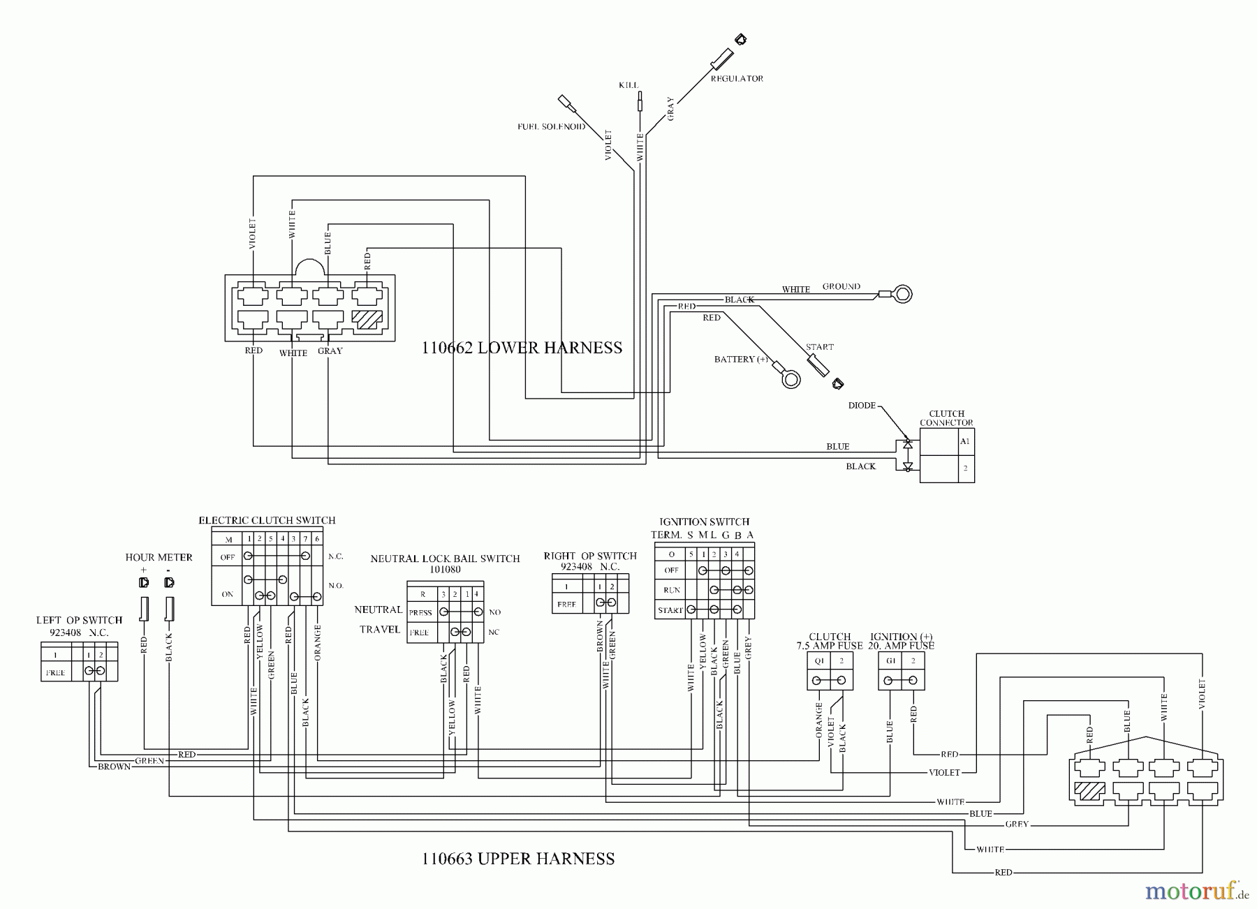 Husqvarna Rasenmäher für Großflächen WH 5219EFQ (968999253) - Husqvarna Wide-Area Walk-Behind Mower (2005-08 to 2006-11) Wiring Schematic
