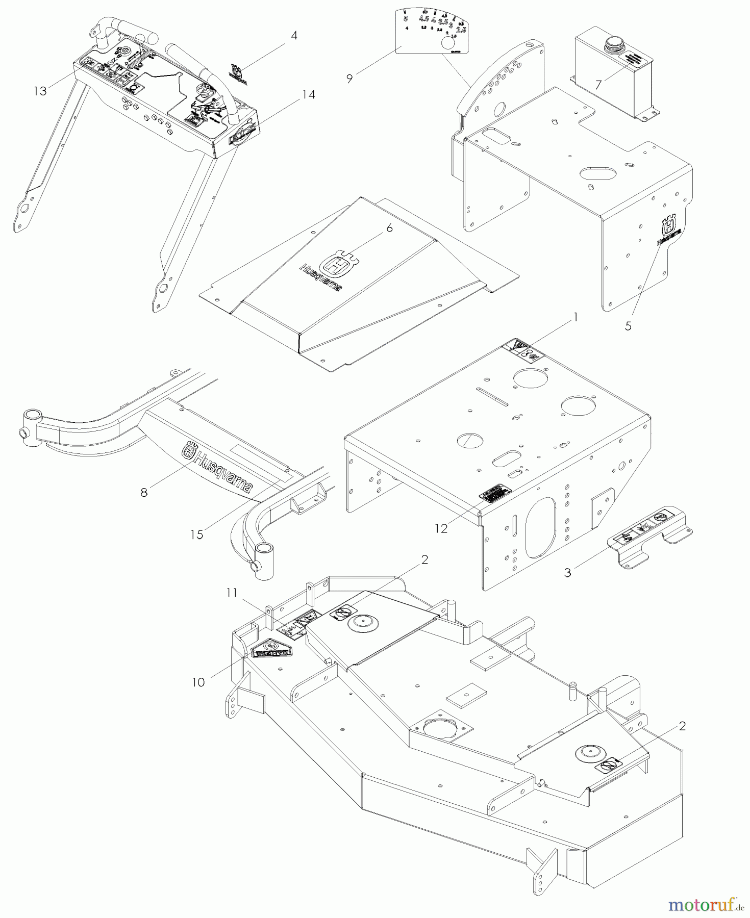 Husqvarna Rasenmäher für Großflächen WH 4817EFQ (968999252) - Husqvarna Wide-Area Walk-Behind Mower (2008-08 & After) Decals