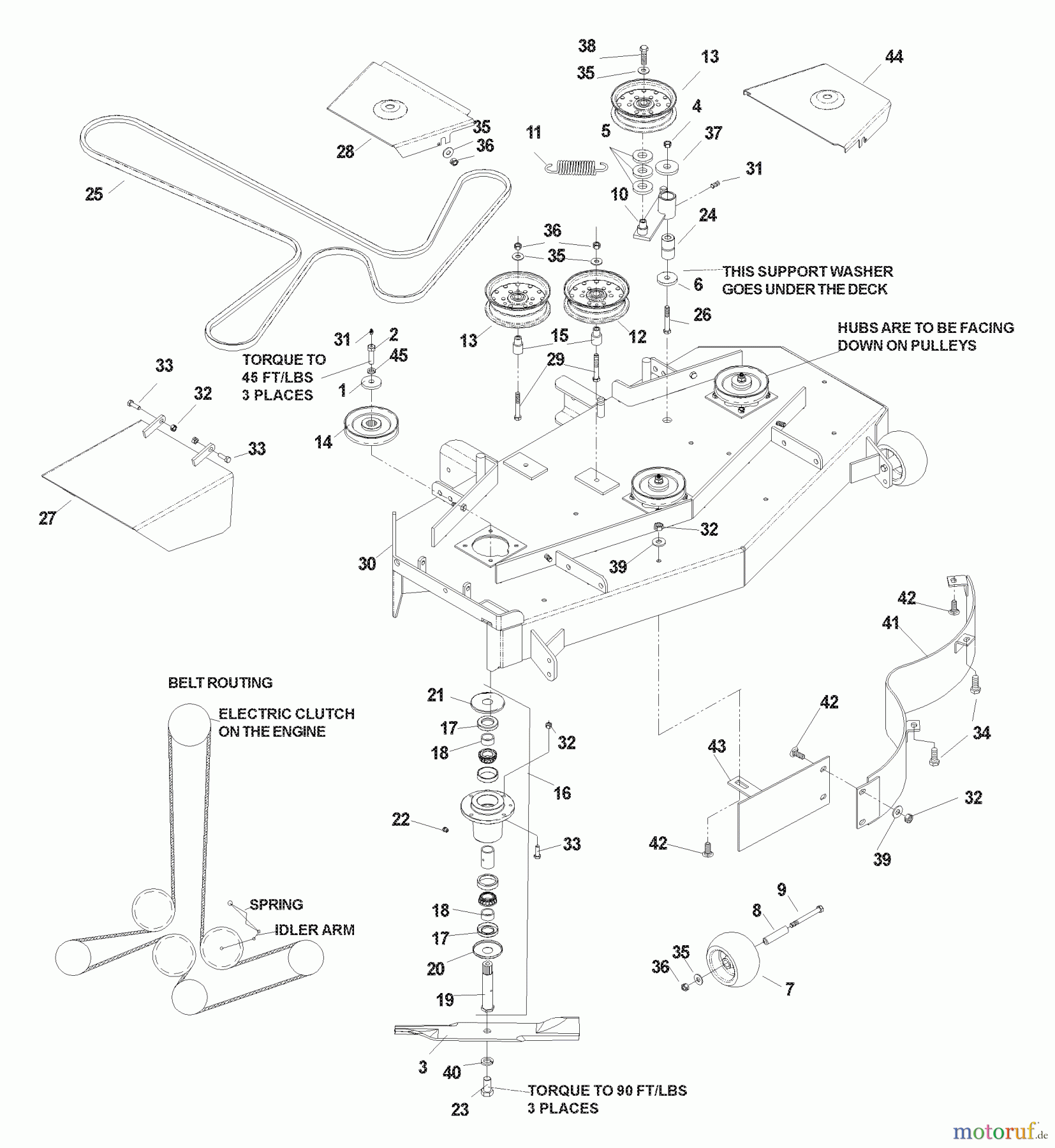 Husqvarna Rasenmäher für Großflächen WHF 4817 (968999252) - Husqvarna Wide-Area Walk-Behind Mower (2004-09 & After) Deck 48
