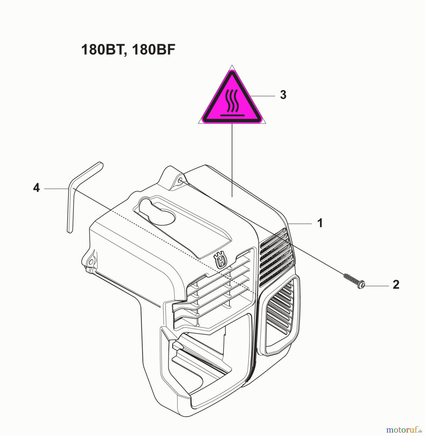 Husqvarna Bläser / Sauger / Häcksler / Mulchgeräte 180 BT - Husqvarna Backpack Blower (2008-10 & After) Engine Cover