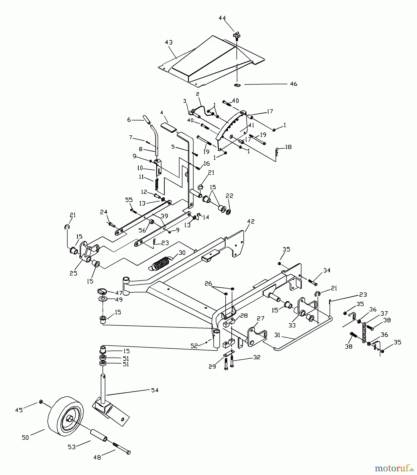 Husqvarna Rasenmäher für Großflächen WHF 4215ETS (968999127) - Husqvarna Wide-Area Walk-Behind Mower (2001-12 to 2002-01) Frame Assembly