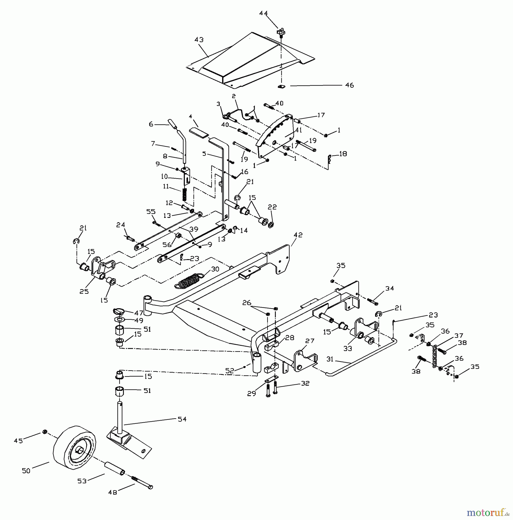 Husqvarna Rasenmäher für Großflächen WHF 4215ETS (968999127) - Husqvarna Wide-Area Walk-Behind Mower (2002-02 to 2002-08) Frame Assembly