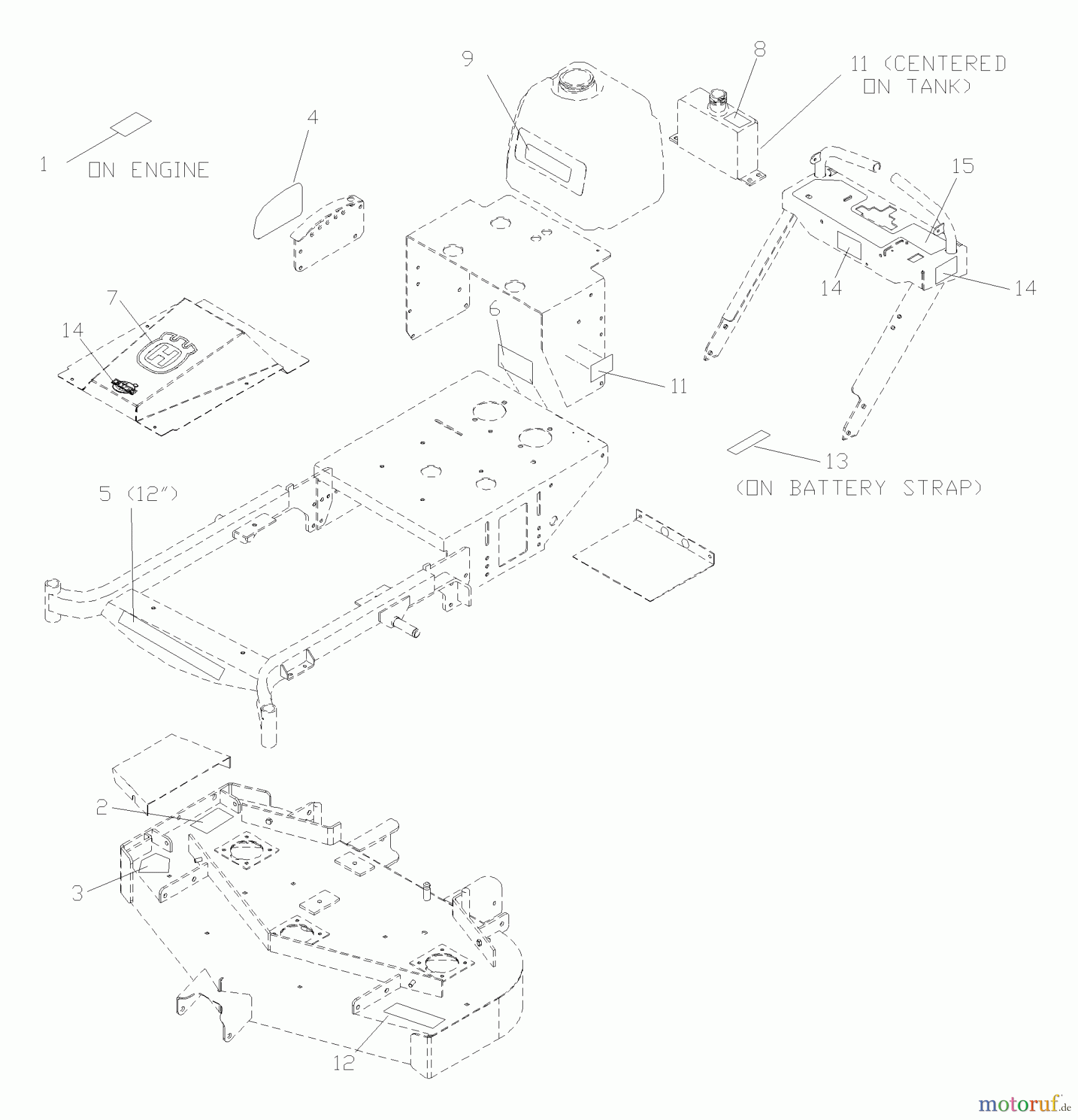 Husqvarna Rasenmäher für Großflächen WHF 4215ETS (968999127) - Husqvarna Wide-Area Walk-Behind Mower (2002-09 & After) Decal Assembly